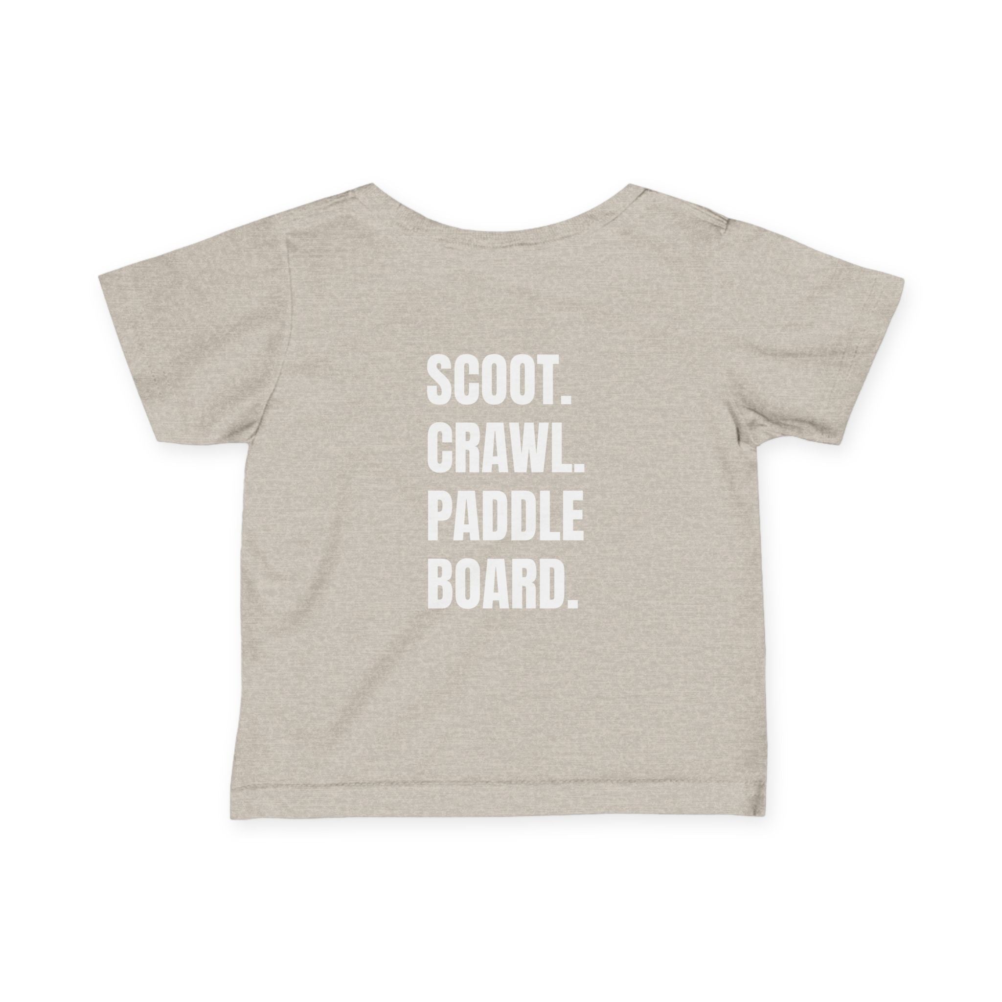 Infant- "Scoot. Crawl. Paddleboard." Adventure Tee- in white writing - Playful Baby Shirt for Active Explorers, Cute Toddler Gift, Fun Summer Wear, Baby Shower Present