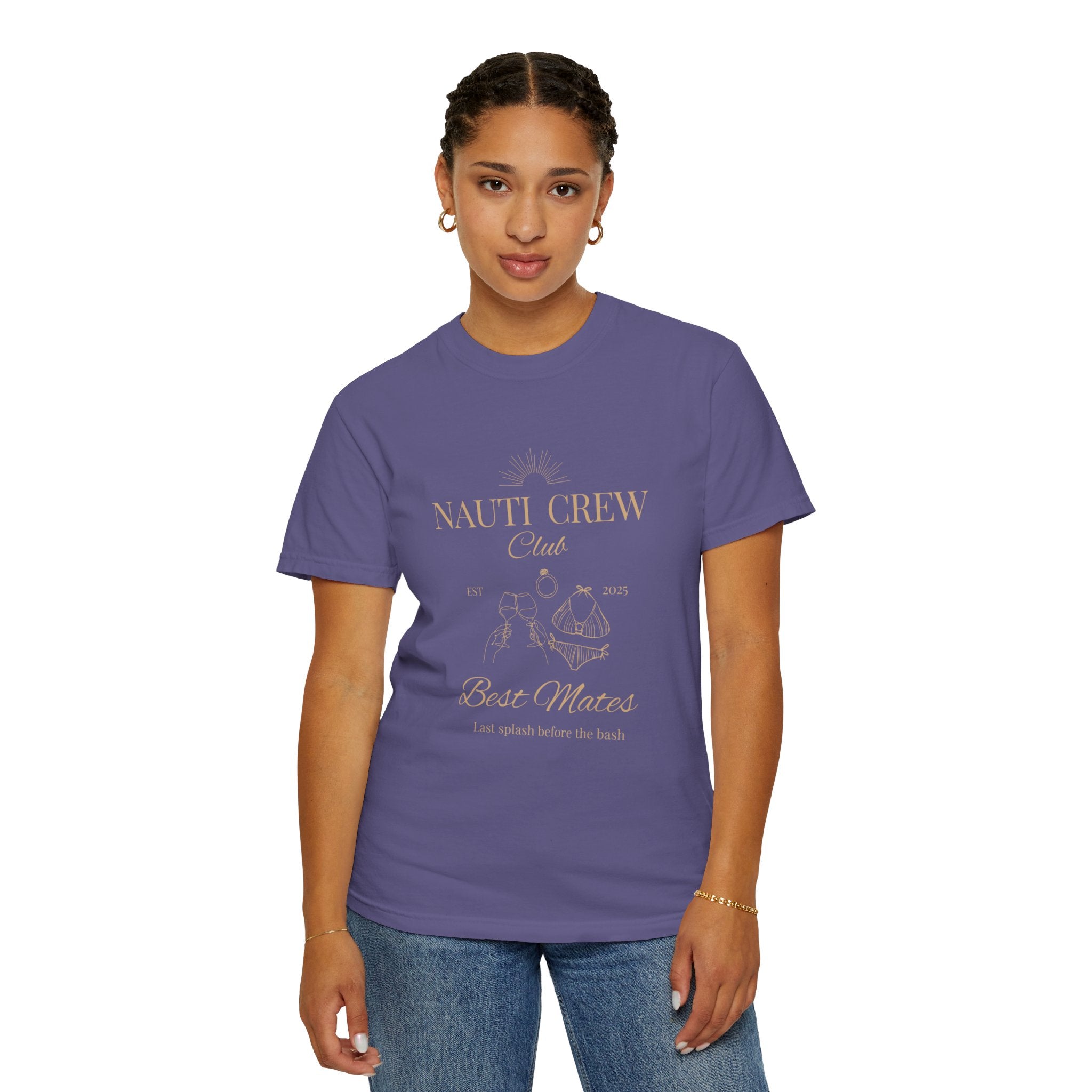 Matching "Nauti Crew-Best Mates" -T-Shirt, Pefect for Bachelorette and Wedding Parties- Unisex Vacation Top, Sailor Humor Apparel