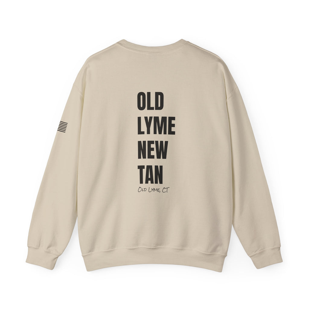 Adult- "Salty AF" (Front) "Old Lyme New Tan" (Back)- with Flag -Unisex Crewneck