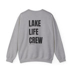 Adult- "Made for this"- (Front)  "Lake Life Crew" (Back)- Black Writing- Unisex Crewneck Sweatshirt
