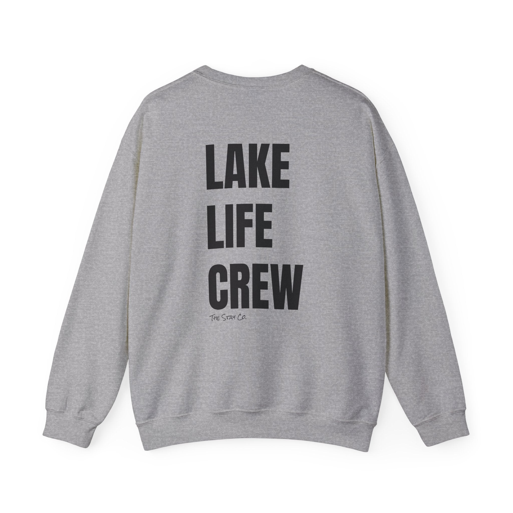 Adult- "Made for this"- (Front)  "Lake Life Crew" (Back)- Black Writing- Unisex Crewneck Sweatshirt