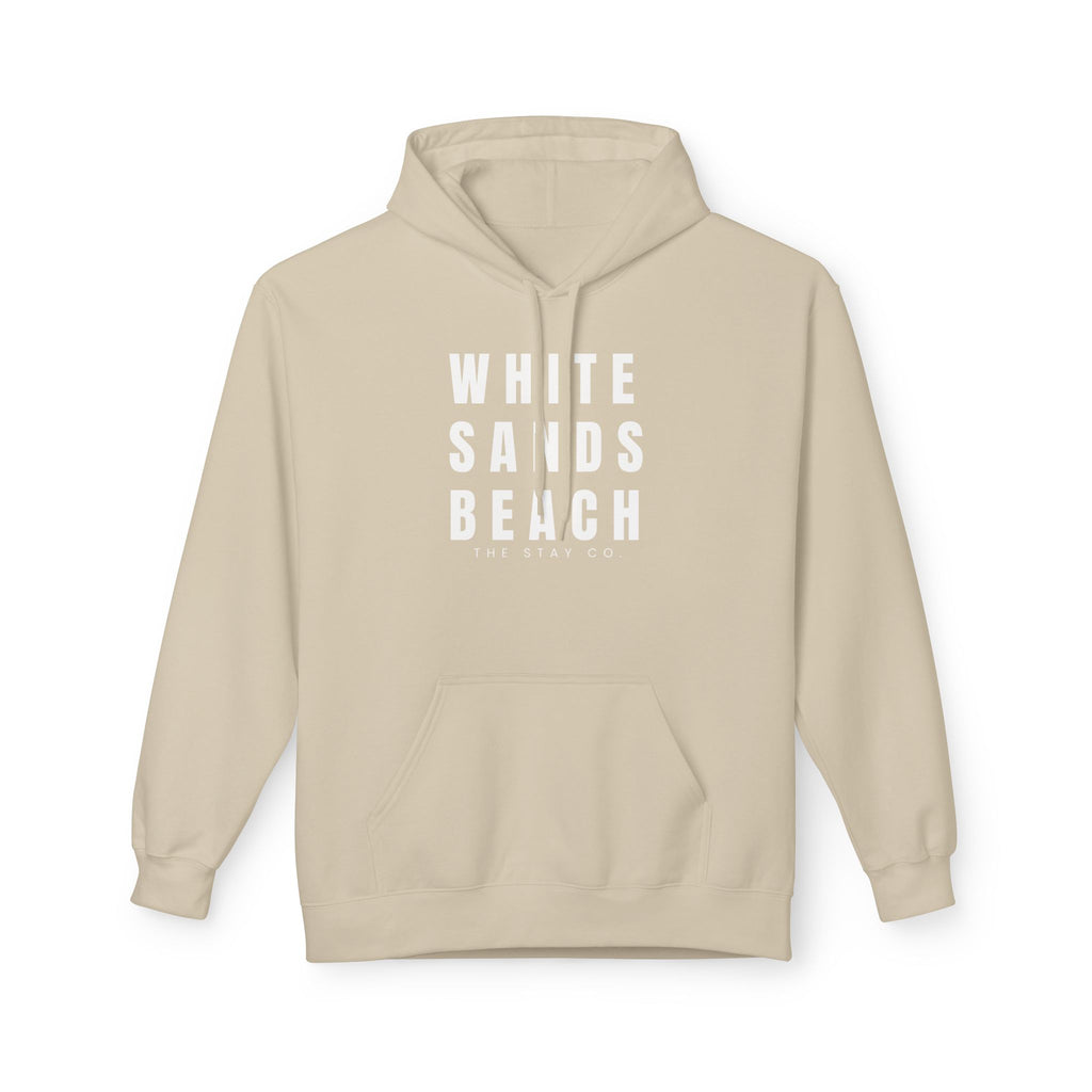 White Sands Beach Hoodie in White Writing