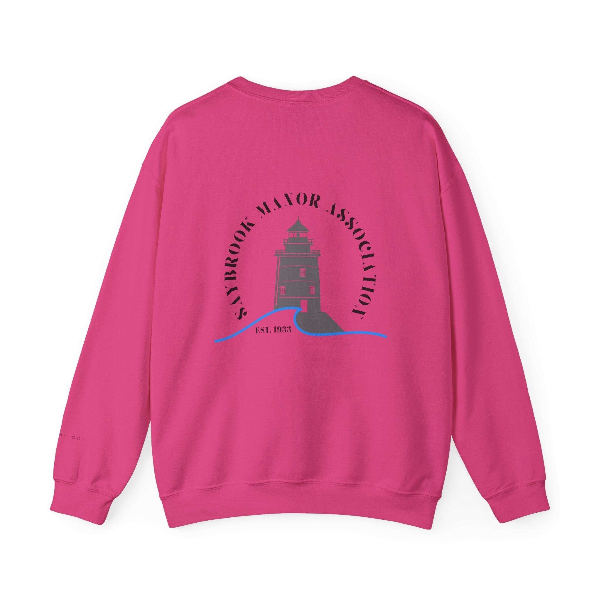 Adult Crewneck-Saybrook Manor with Logo on Back- Black Writing