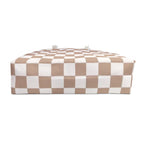 Chic Checkered Weekender Bag | Stylish Travel Tote- Beige Checkered for Weekend Getaways, Gym, Beach, and Daily Errands