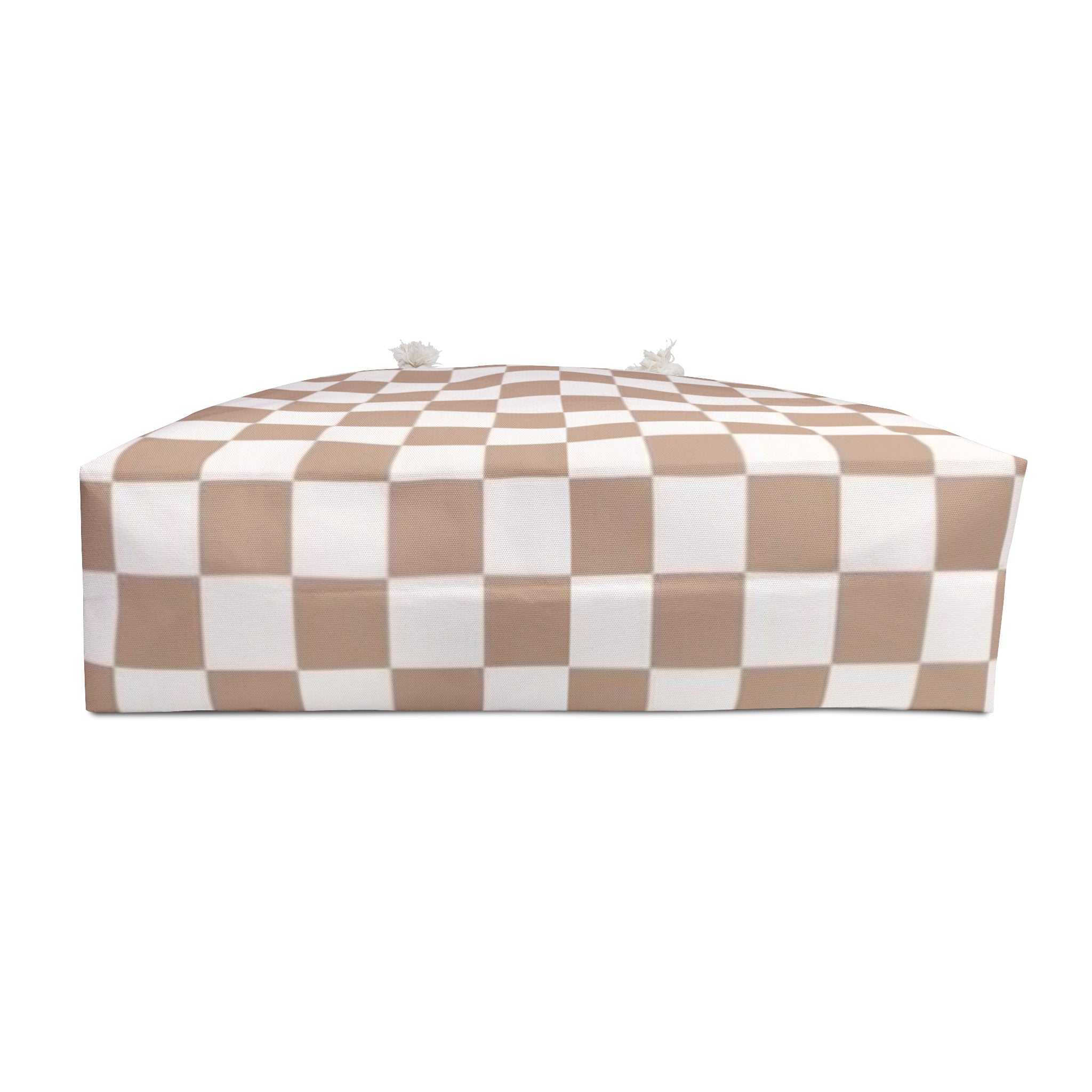 Chic Checkered Weekender Bag | Stylish Travel Tote- Beige Checkered for Weekend Getaways, Gym, Beach, and Daily Errands