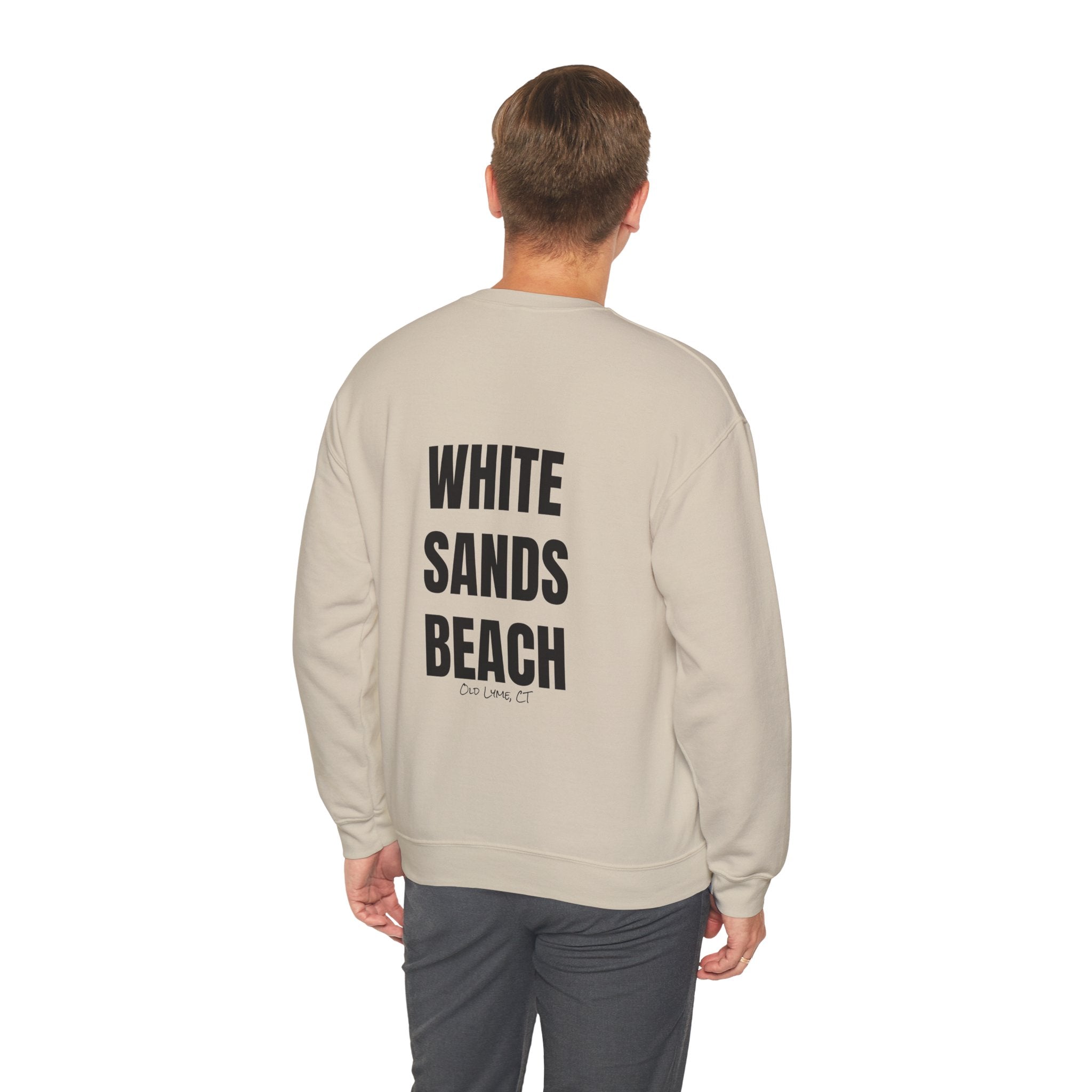 Adult- "'Catch me at"-(Front)- "White Sands Beach Old Lyme, CT"- (Back)- (No Flag) Custom Sweatshirt for location
