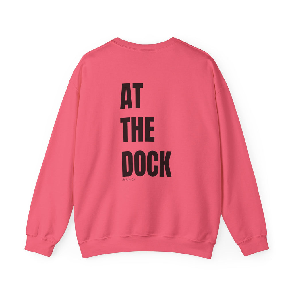Adult- "Catch me" (Front) - "At The Dock" (Back) -Black Writing -Unisex Crewneck Sweatshirt