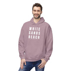 White Sands Beach Hoodie in White Writing