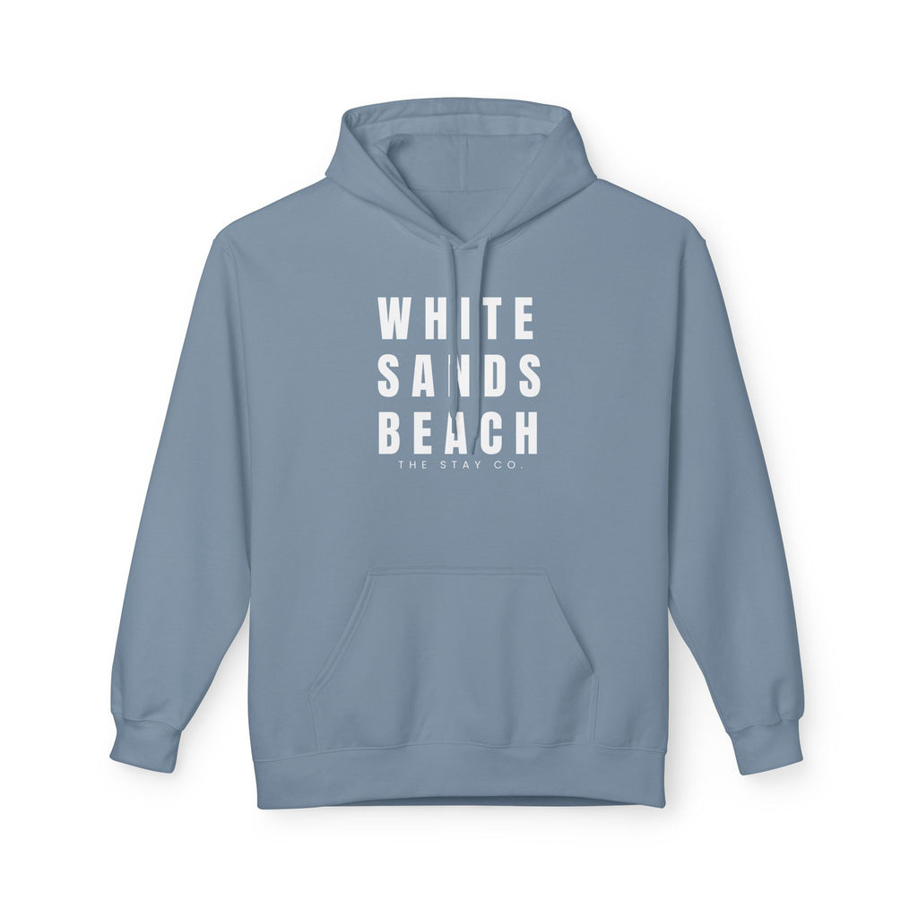 White Sands Beach Hoodie in White Writing