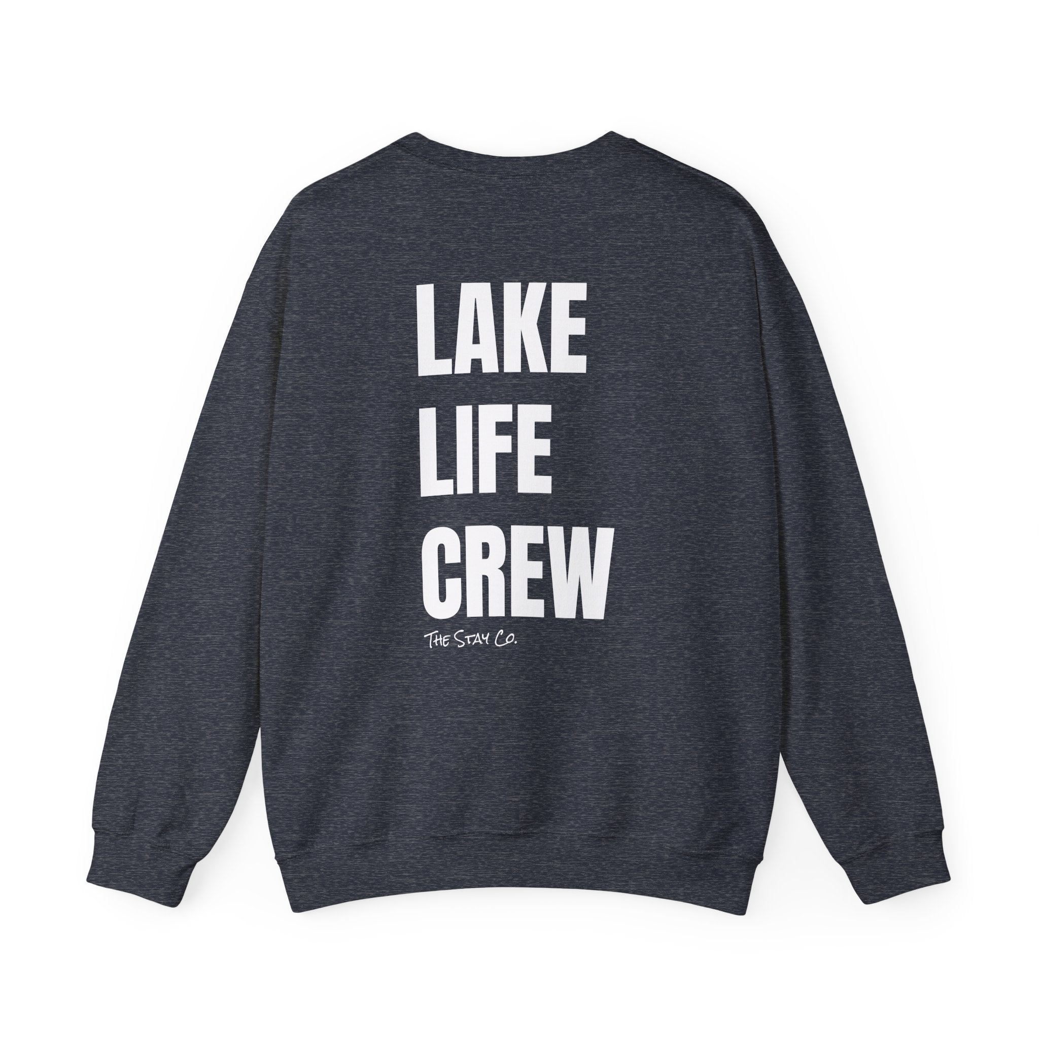 Adult- "Made For This"- (Front)  "Lake Life Crew" (Back)- White Writing- Unisex Crewneck Sweatshirt