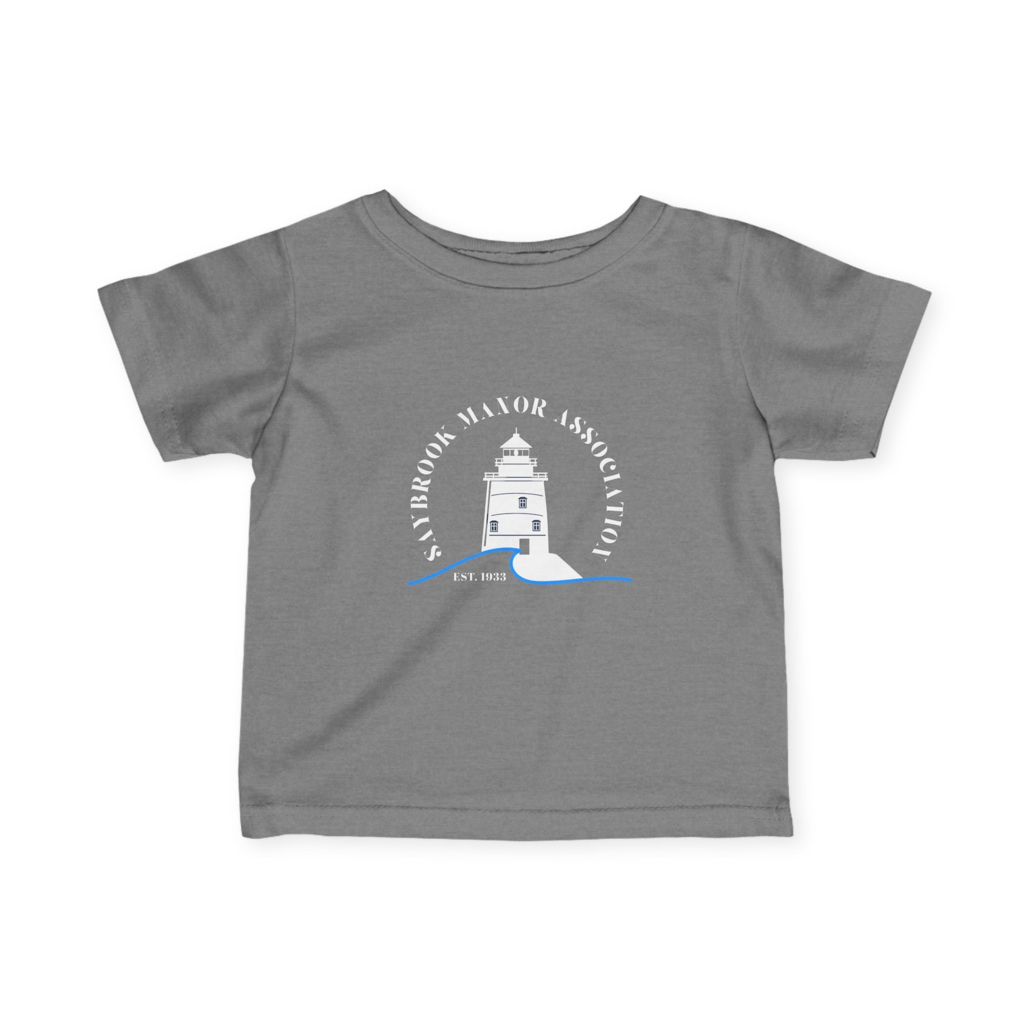 Infant (6M-24M)- Saybrook Manor Association Logo On Front  "MILK. NAP. SAYBROOK. REPEAT." (Back) in White Writing