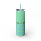 Personalized Skinny Tumbler with Straw - Coastal Waves Design, 20oz
