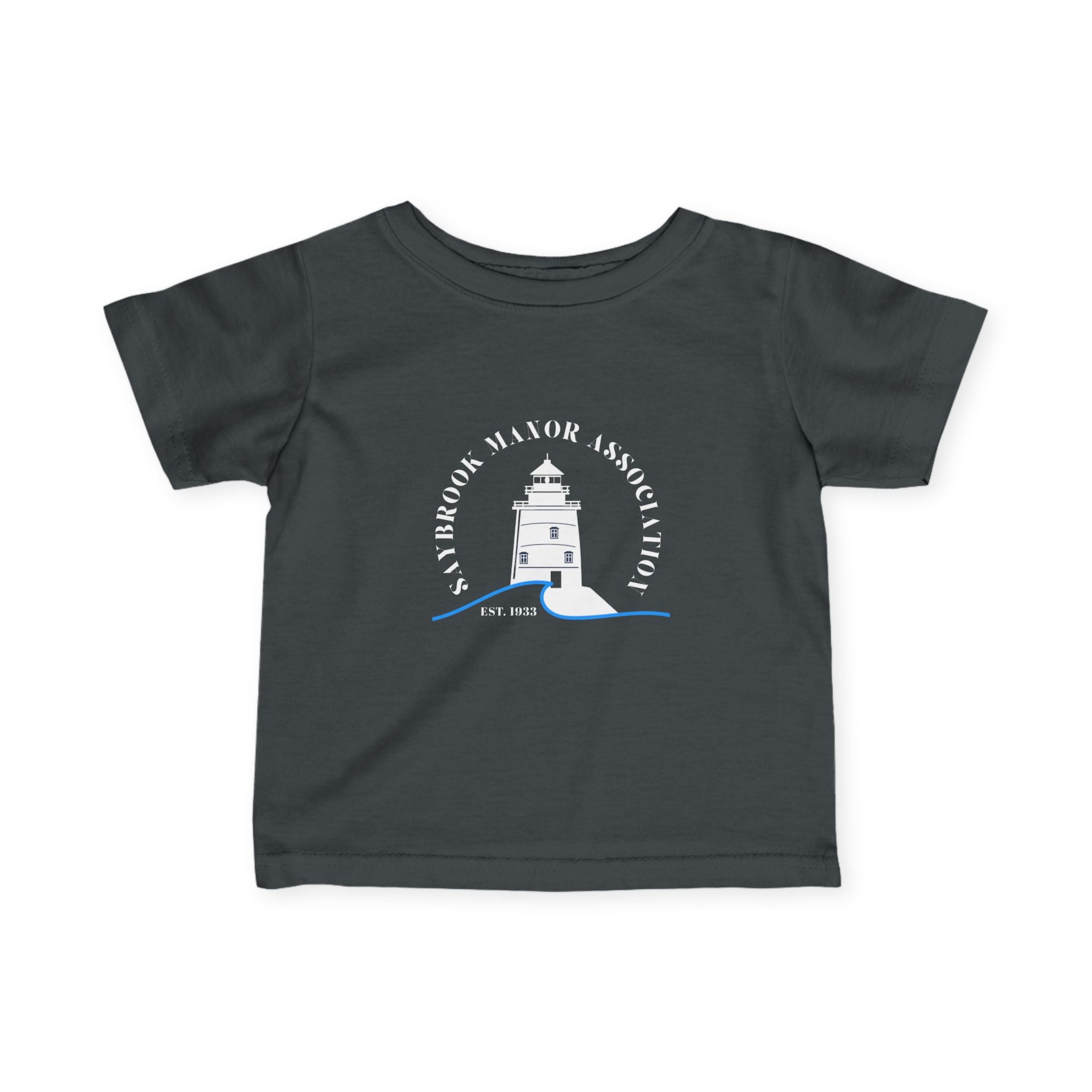 Infant (6M-24M)- Saybrook Manor Association Logo On Front  "MILK. NAP. SAYBROOK. REPEAT." (Back) in White Writing