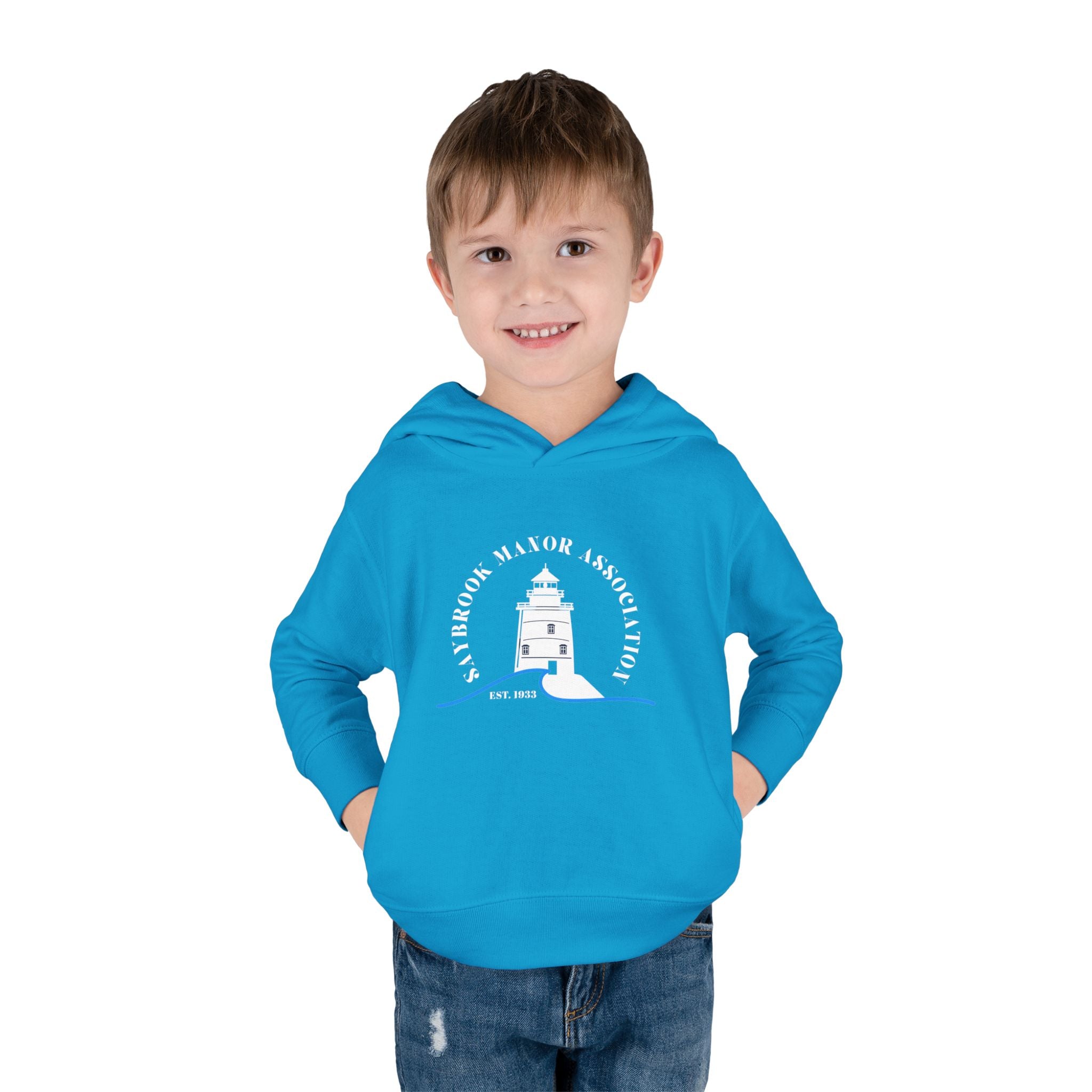 Toddler Hoodie- Saybrook Manor Association Logo on Front - "NAP. SNAX. SAYBROOK. REPEAT."