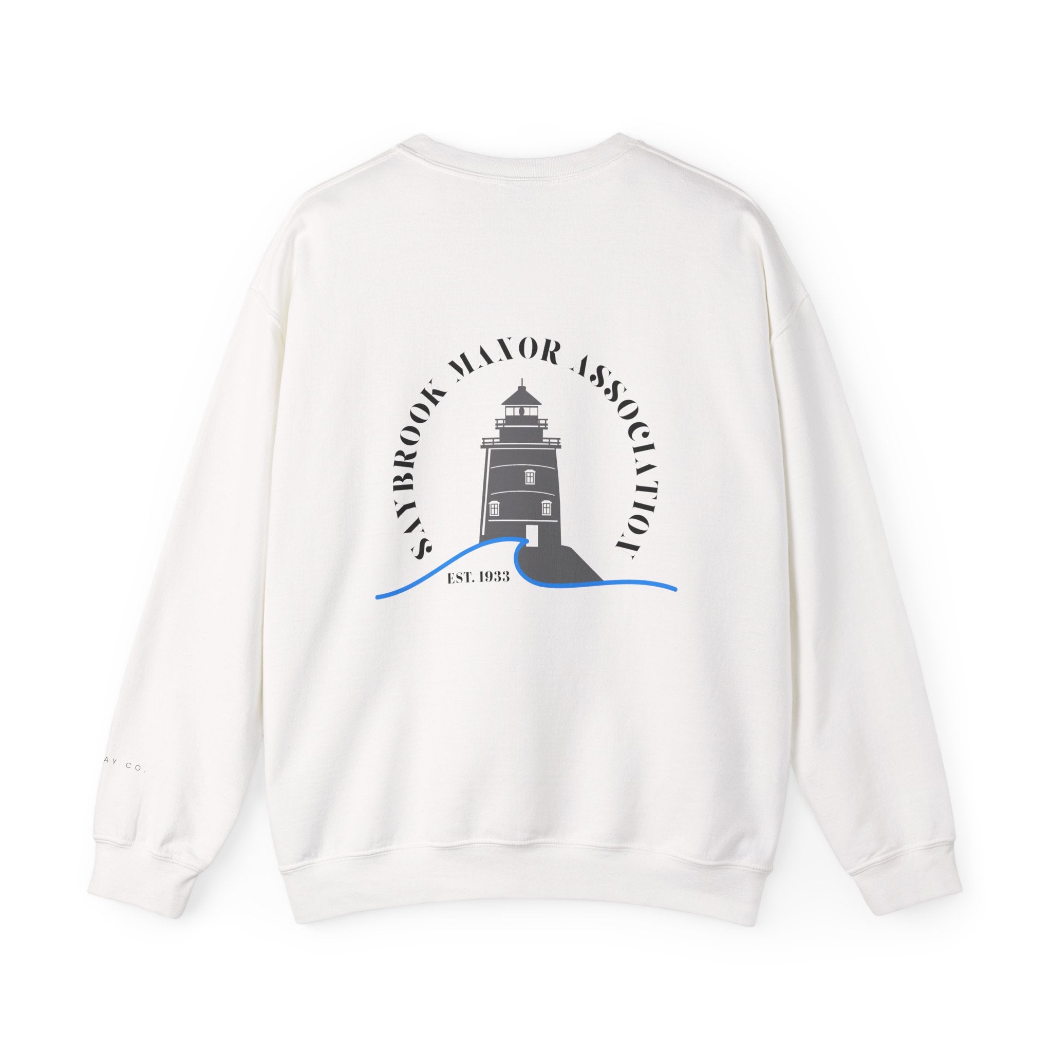 Adult Crewneck-Saybrook Manor with Logo on Back- Black Writing