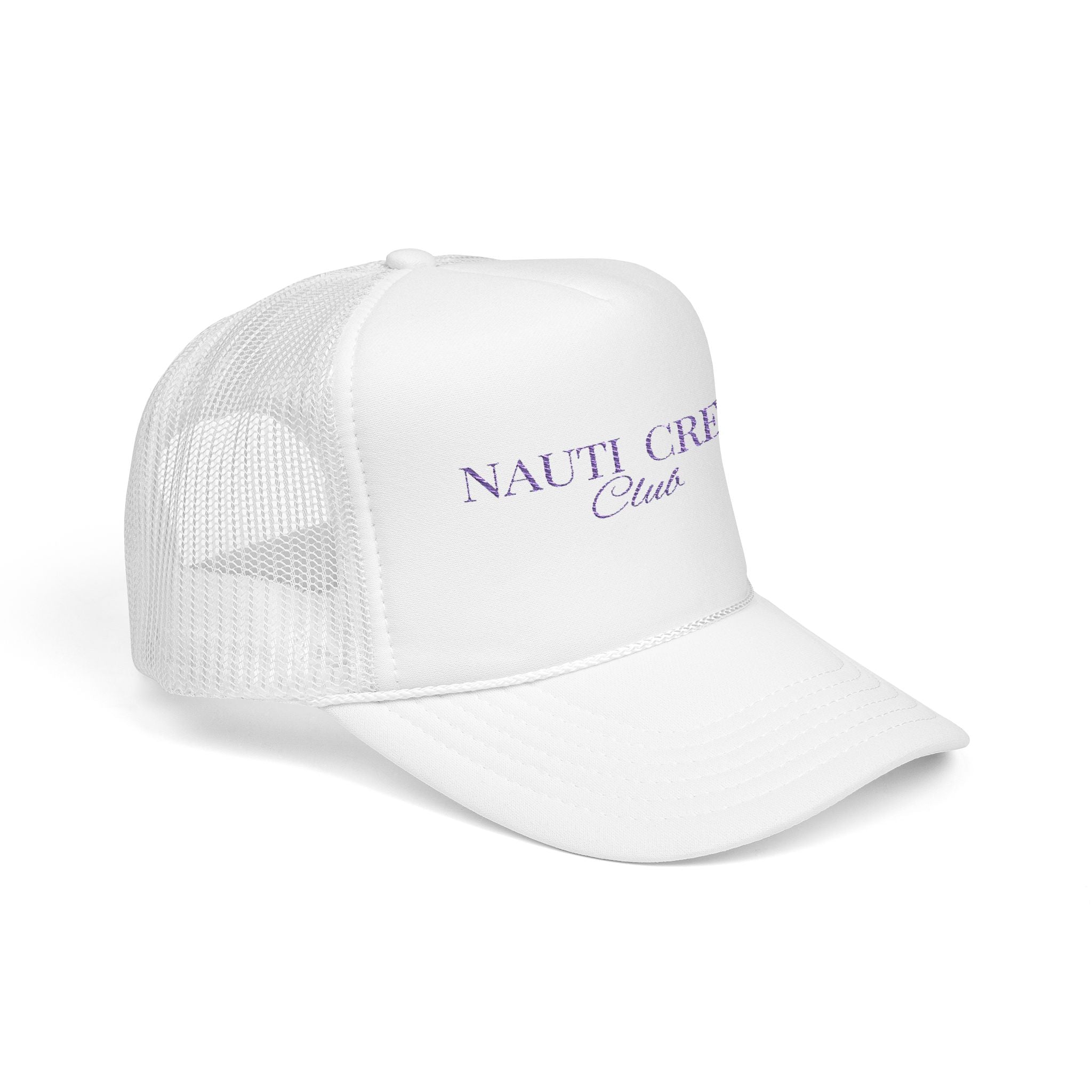 Matching- "Nauti Crew Club" -Trucker Hat, Embroidered Foam Hat for Boating, Nautical Gift, Beachwear Accessory, Summer Fashion
