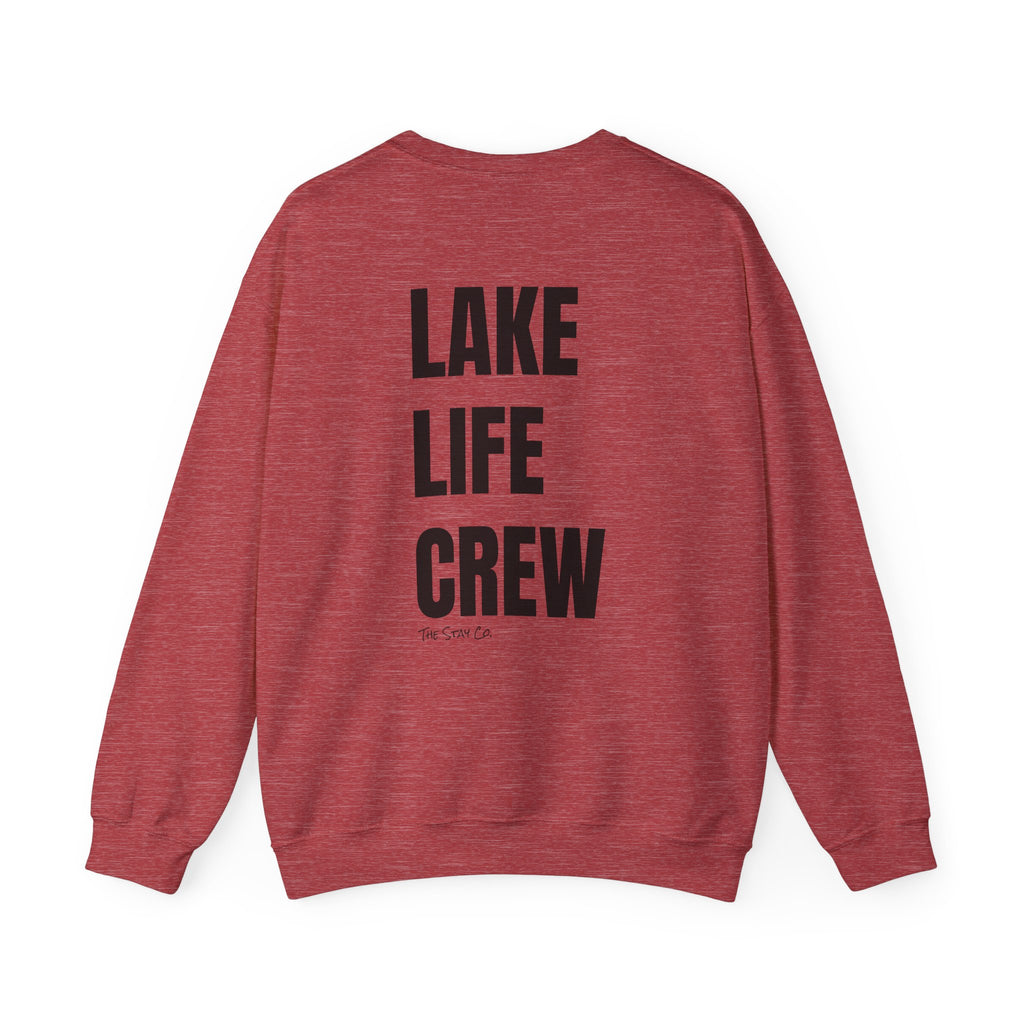 Adult- "Made for this"- (Front)  "Lake Life Crew" (Back)- Black Writing- Unisex Crewneck Sweatshirt