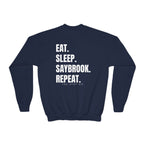 Youth-(XS-XL) Crewneck-Saybrook Association Logo On Front- "EAT. SLEEP. SAYBROOK. REPEAT." On Back