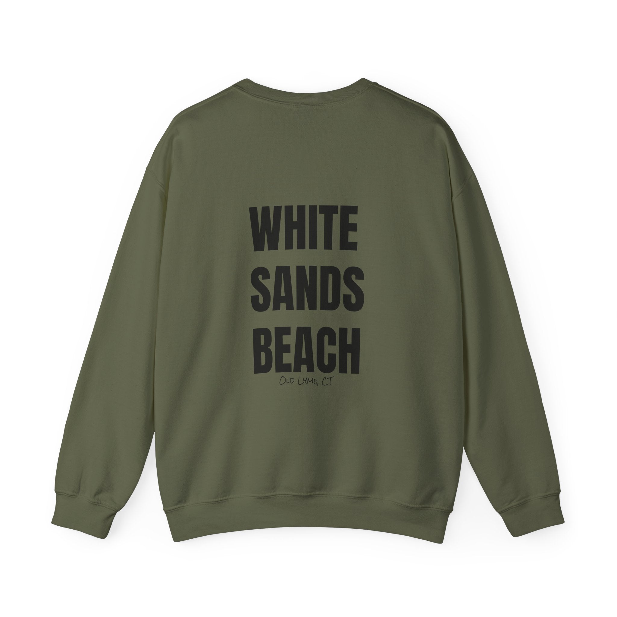 Adult- "'Catch me at"-(Front)- "White Sands Beach Old Lyme, CT"- (Back)- (No Flag) Custom Sweatshirt for location