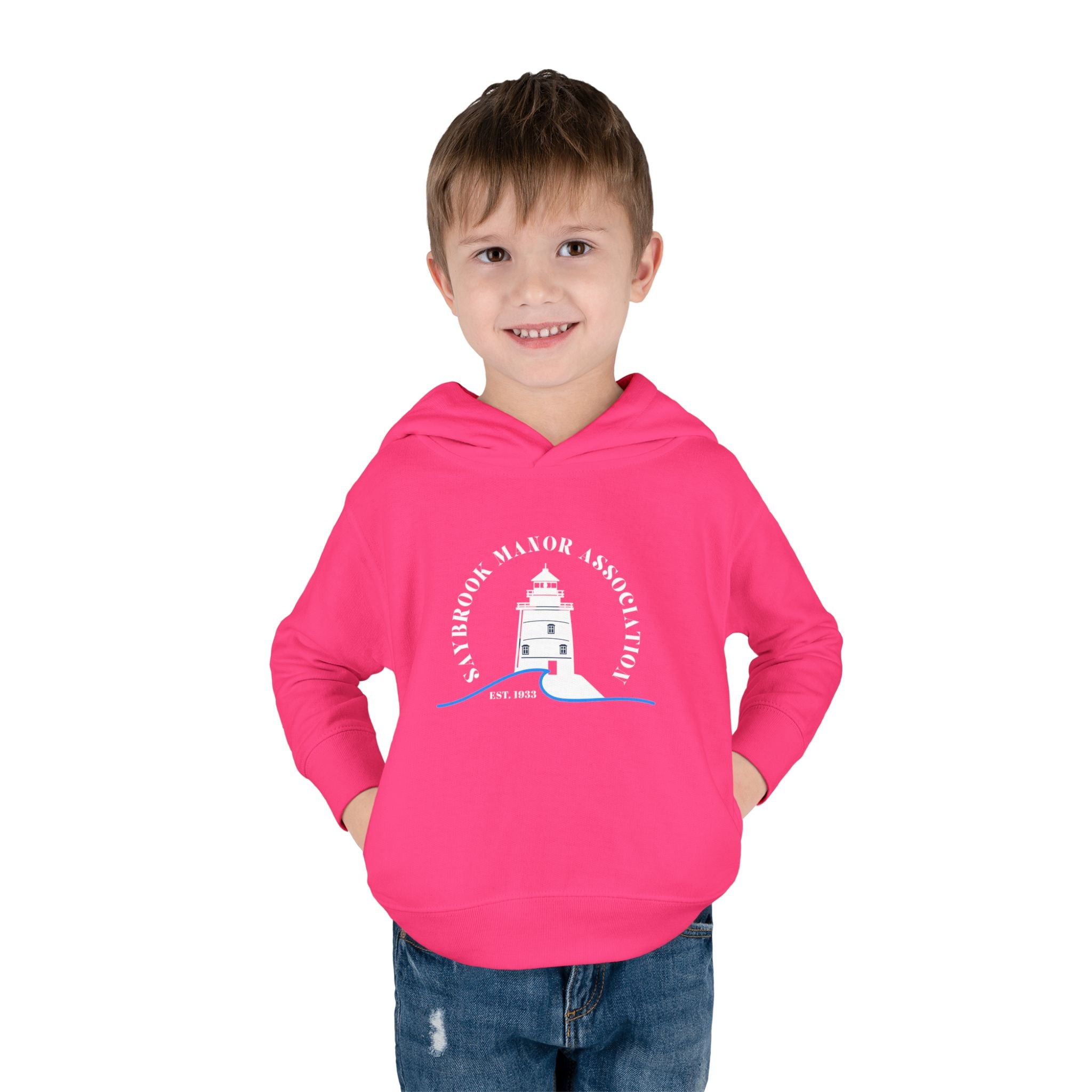 Toddler Hoodie- Saybrook Manor Association Logo on Front - "NAP. SNAX. SAYBROOK. REPEAT."