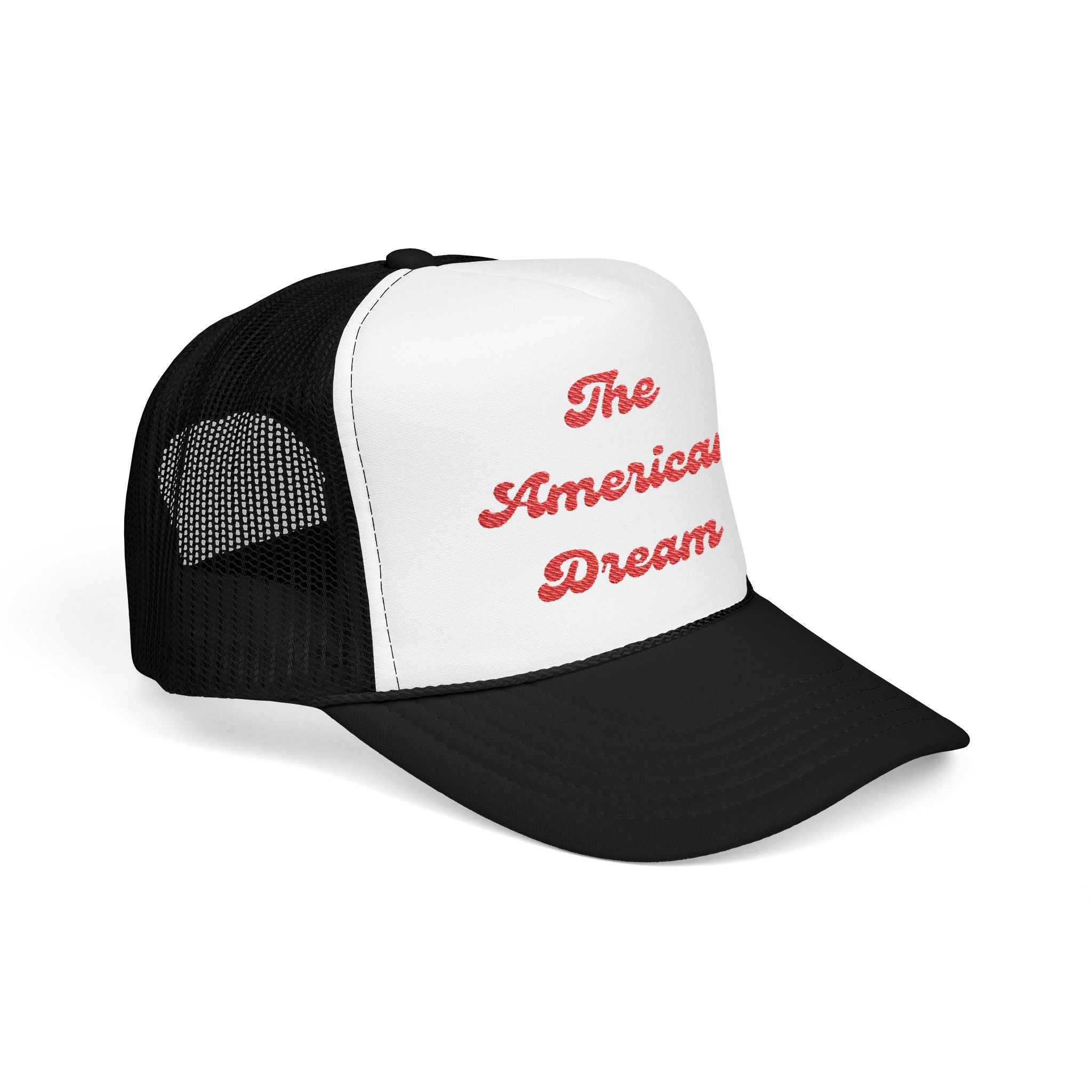 "The American Dream"- Foam Trucker Hat, Embroidered Cap, BBQ Hat, Perfect Gift for Grilling Enthusiasts, Summer BBQ Accessory, Fun Party Hat