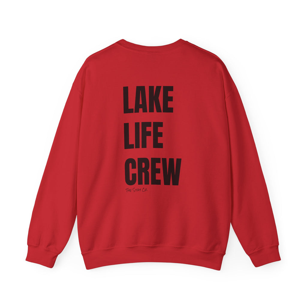 Adult- "Made for this"- (Front)  "Lake Life Crew" (Back)- Black Writing- Unisex Crewneck Sweatshirt