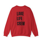 Adult- "Made for this"- (Front)  "Lake Life Crew" (Back)- Black Writing- Unisex Crewneck Sweatshirt