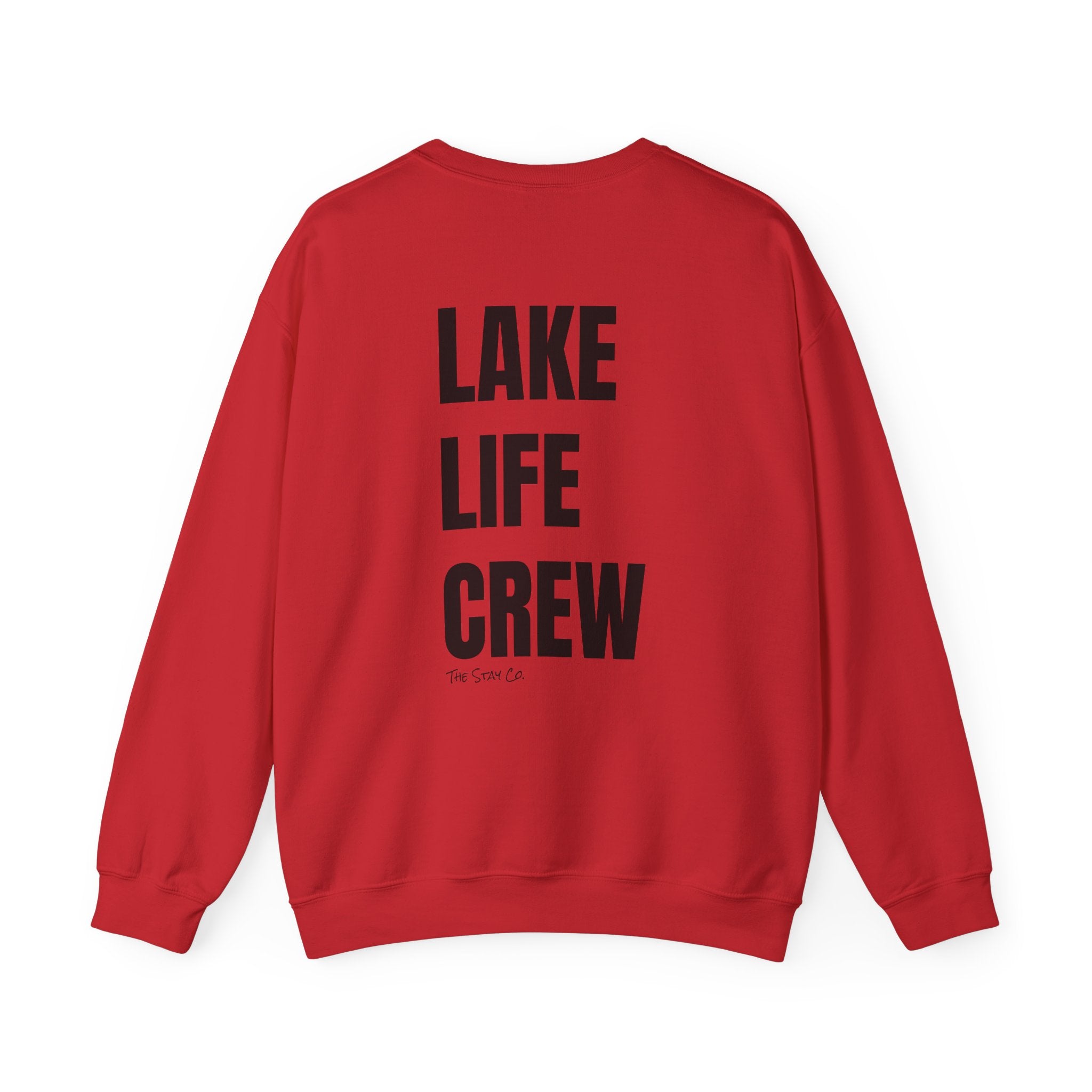 Adult- "Made for this"- (Front)  "Lake Life Crew" (Back)- Black Writing- Unisex Crewneck Sweatshirt