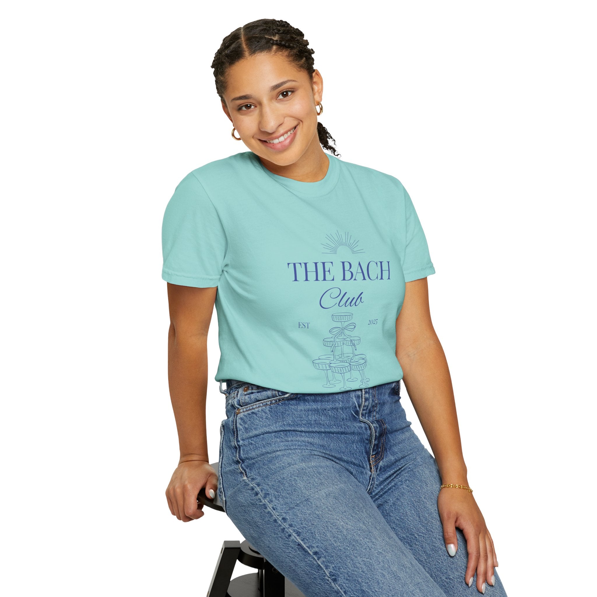 Matching "The Bach Club -Last Splash- Candlewood Lake" -T-Shirt in Blue Writing-Choose a Color-  Perfect for Bachelorette and Wedding Parties- Unisex Vacation Top, Sailor Humor Apparel