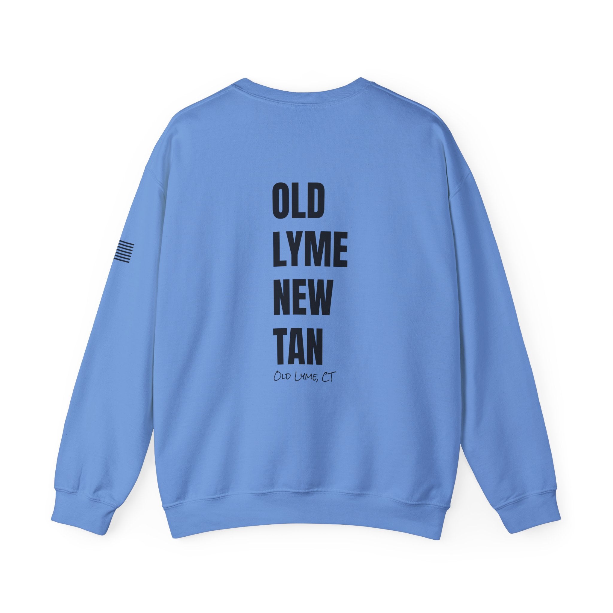 Adult- "Salty AF" (Front) "Old Lyme New Tan" (Back)- with Flag -Unisex Crewneck