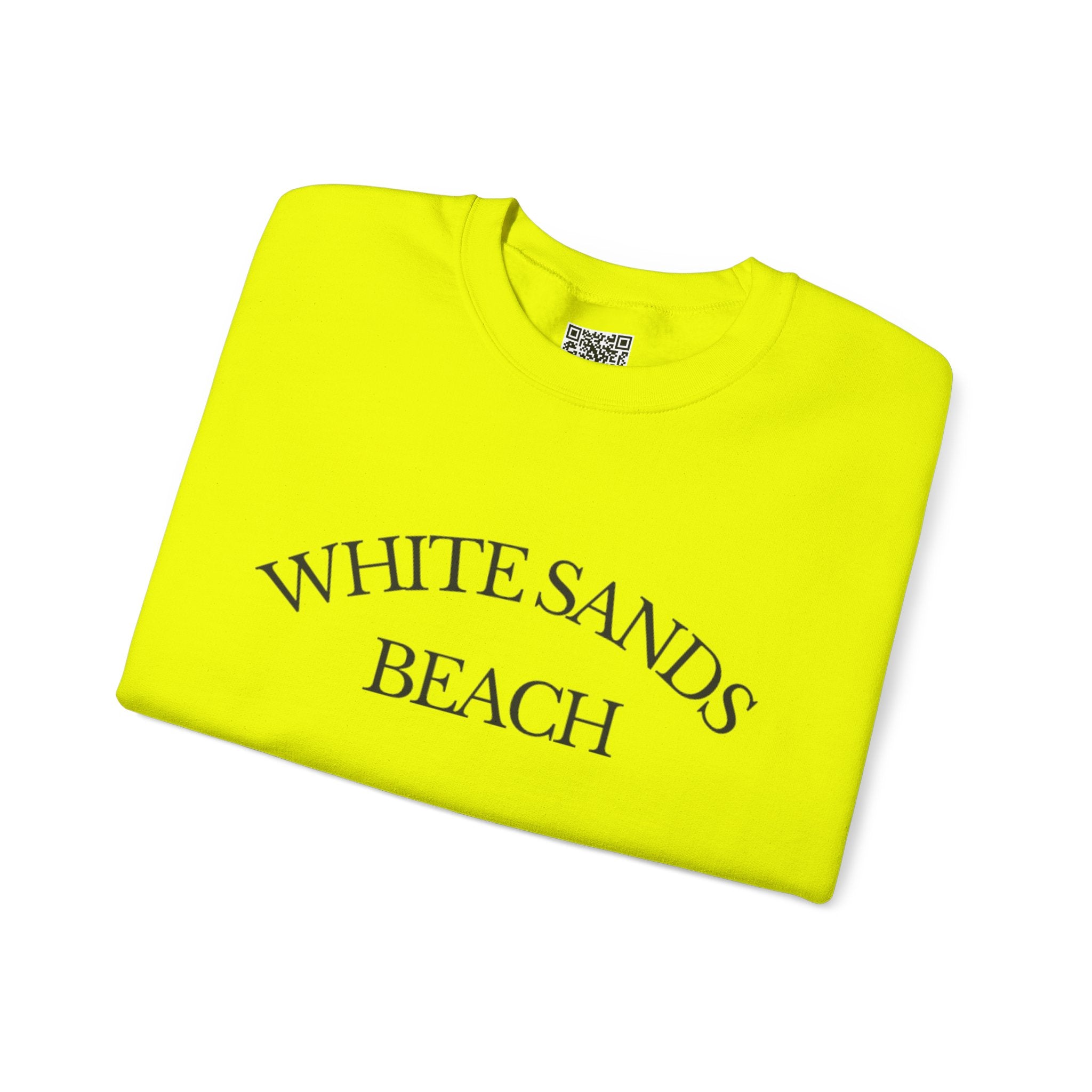 Adult- "White Sands Beach" - Black Writing- Unisex Crewneck Sweatshirt