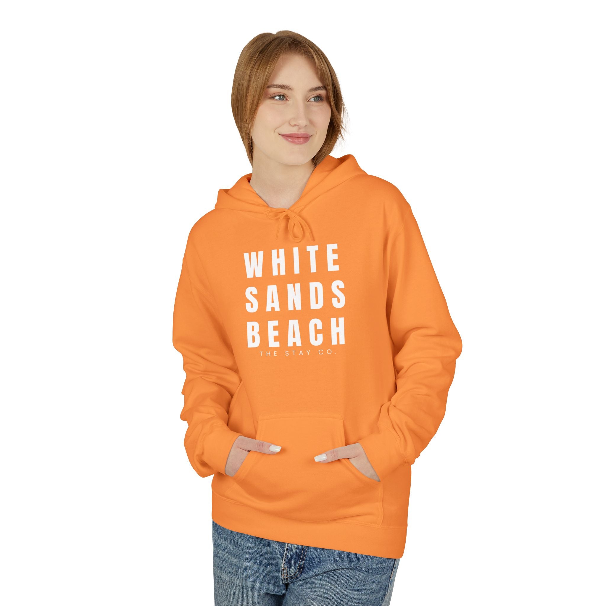 White Sands Beach Hoodie in White Writing