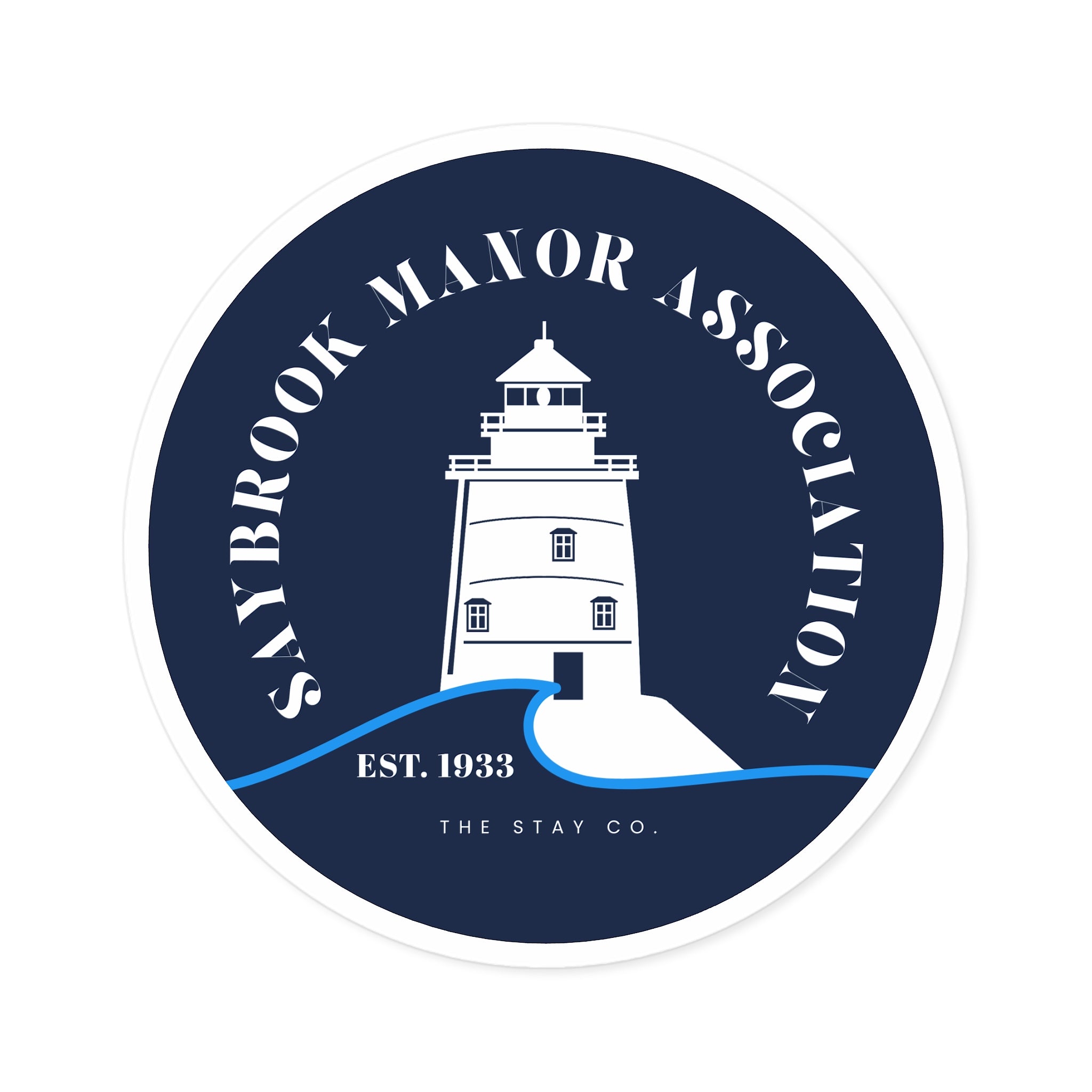 Saybrook Manor Association Lighthouse Round Stickers
