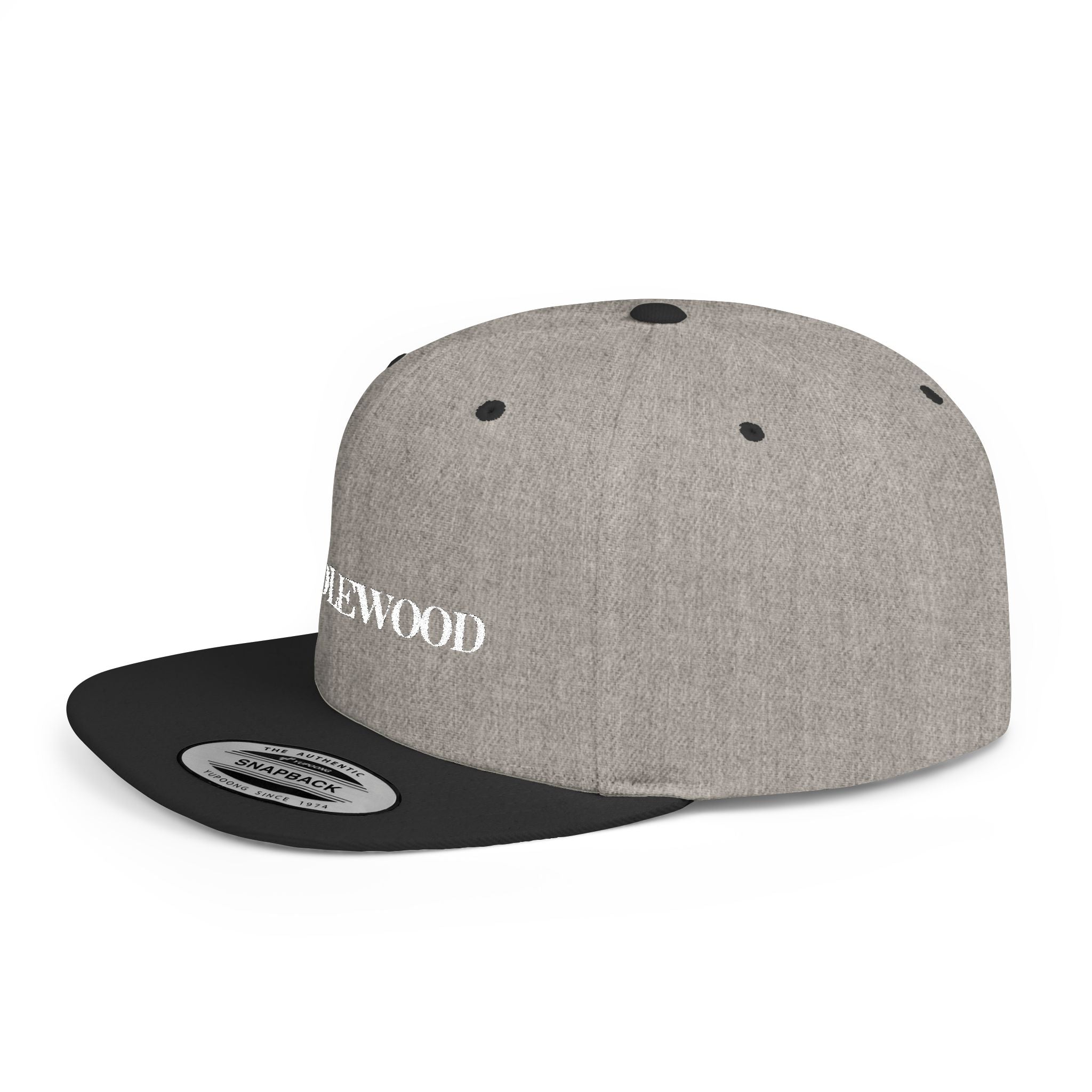 Embroidered Snackback Cap-"Candlewood"- In White Writing-Casual Hat, Outdoor Apparel, Summer Fashion, Gift for Him/Her, Festival Accessory