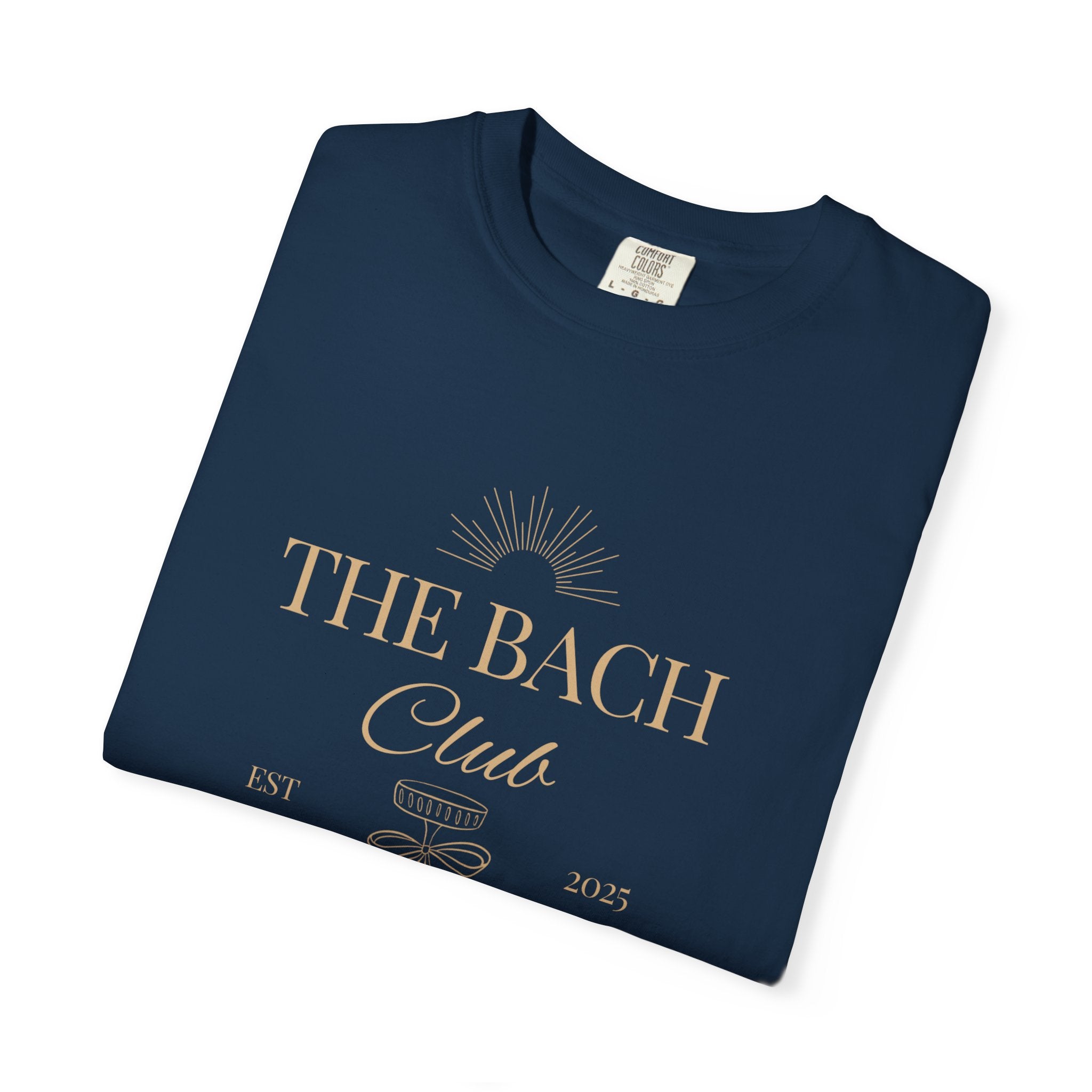 Matching "The Bach Club-Last Splash- Candlewood Lake" -In Beige Writing- Choose a Color Shirt- Perfect for Bachelorette and Wedding Parties- Unisex Vacation Top, Sailor Humor Apparel