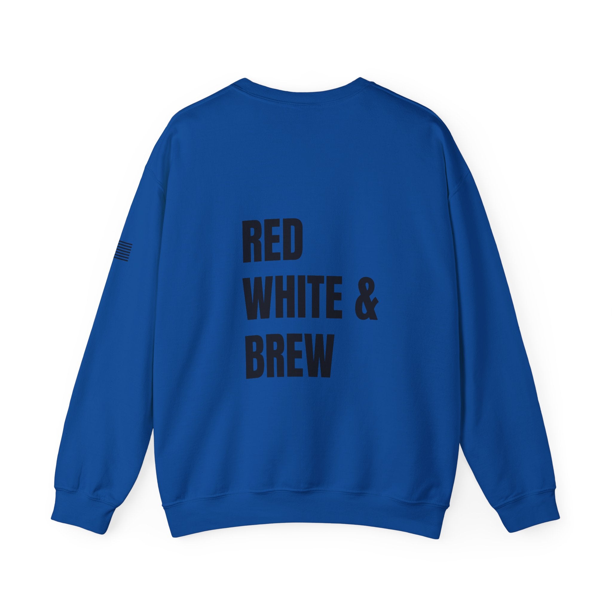 Adult- "'Merica" (Front) "Red White & Brew" (Back)- Unisex Crewneck Sweatshirt, Fourth of July, Summer Fun, Boat Days
