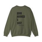 Adult-ELA Teacher Crew Neck " Grammer Guru" (Front)  "Bookmarked & Busy #ELA Club" (Back) -Crewneck Sweatshirt, Cozy Fall Apparel, Unisex Gift, Casual Style, September Vibes, Seasonal Fashion