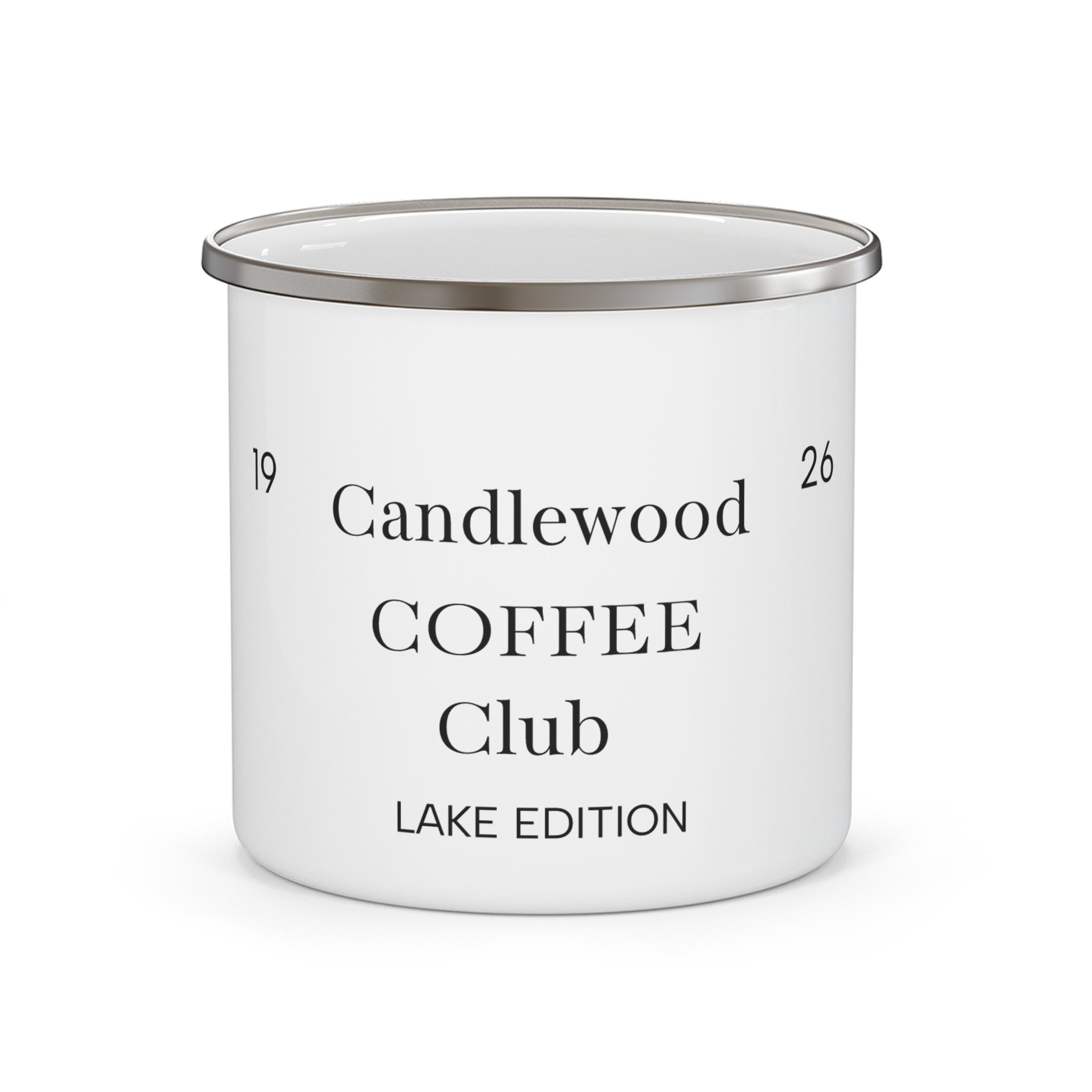 "Candlewood Coffee Club-Lake Edition"- Enamel Camping Mug | Outdoor Adventure Gift, Coffee Lovers, Camping Gear, Lake Edition