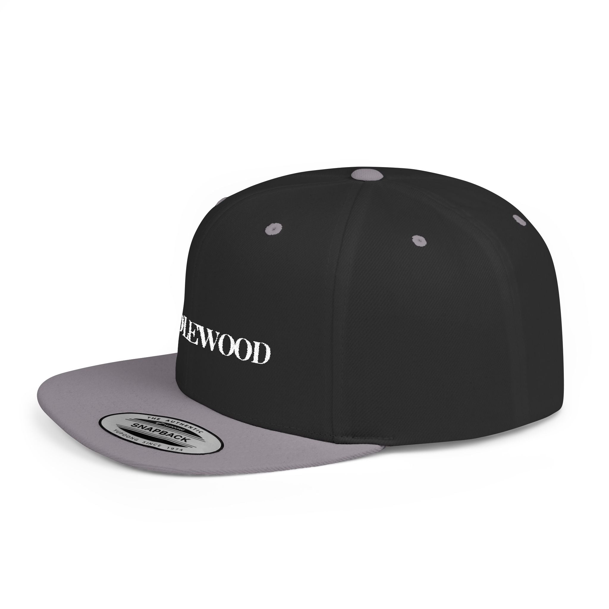 Embroidered Snackback Cap-"Candlewood"- In White Writing-Casual Hat, Outdoor Apparel, Summer Fashion, Gift for Him/Her, Festival Accessory