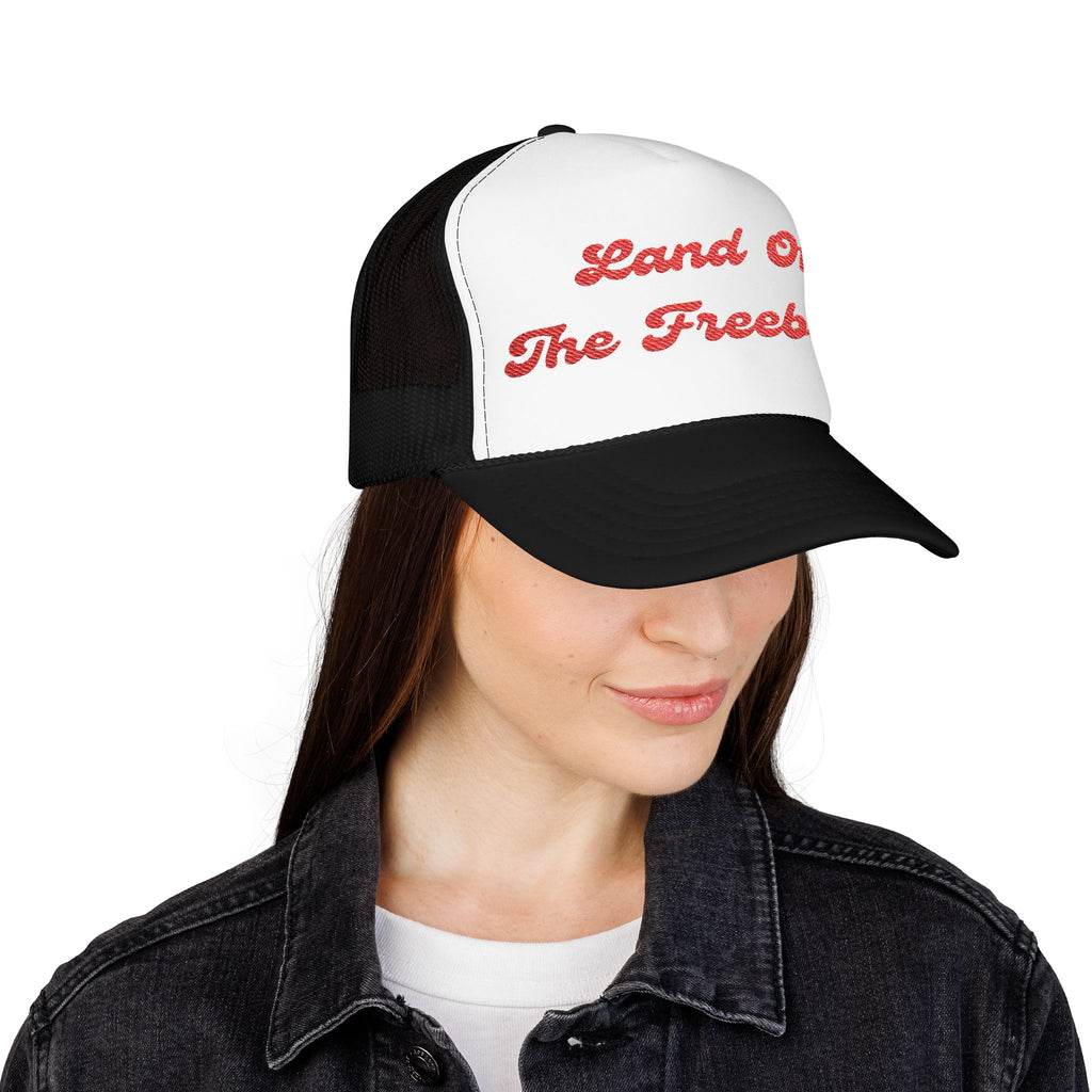 "Land of the Freebird"- Foam Trucker Hat, Embroidered Cap, BBQ Hat, Perfect Gift for Grilling Enthusiasts, Summer BBQ Accessory, Fun Party Hat