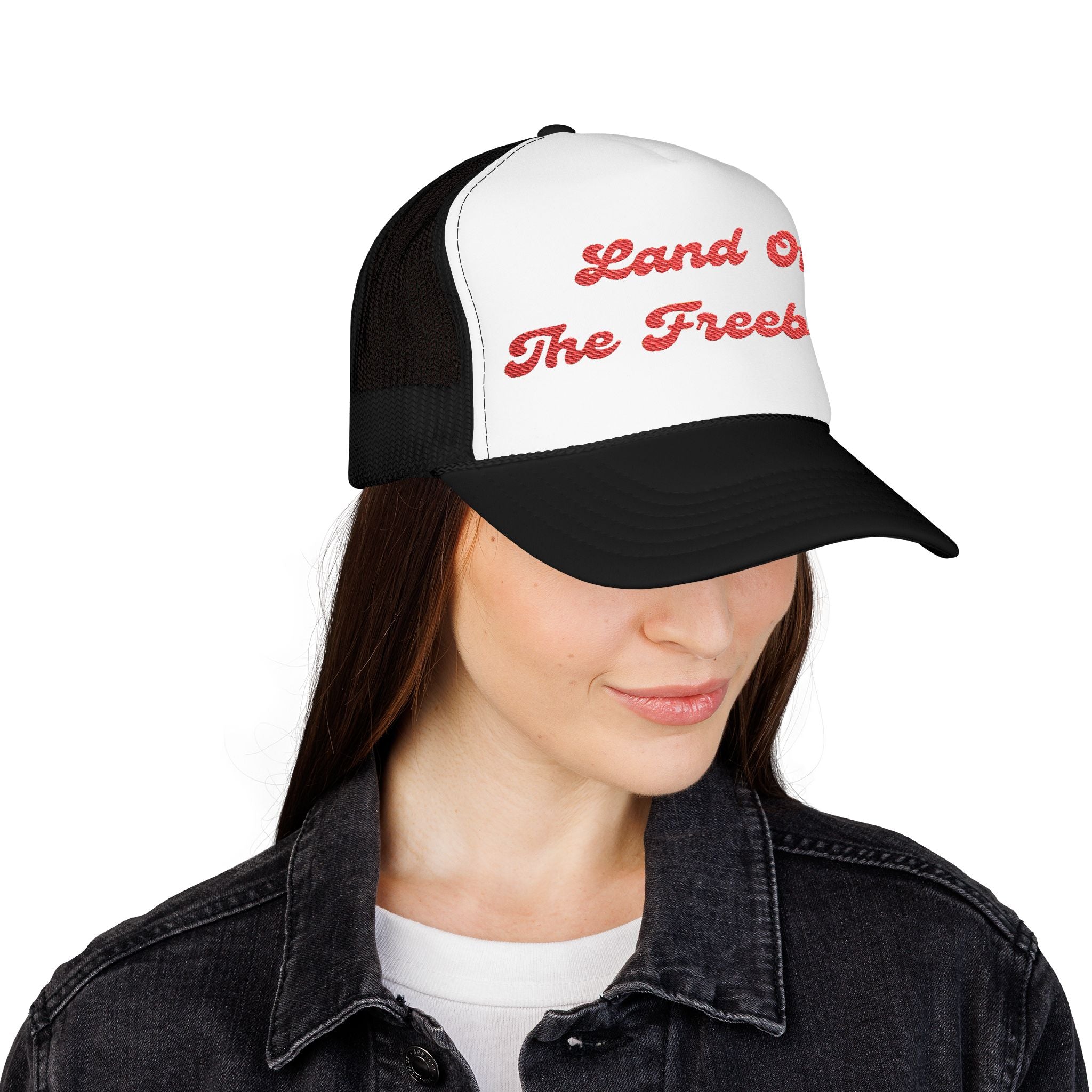 "Land of the Freebird"- Foam Trucker Hat, Embroidered Cap, BBQ Hat, Perfect Gift for Grilling Enthusiasts, Summer BBQ Accessory, Fun Party Hat