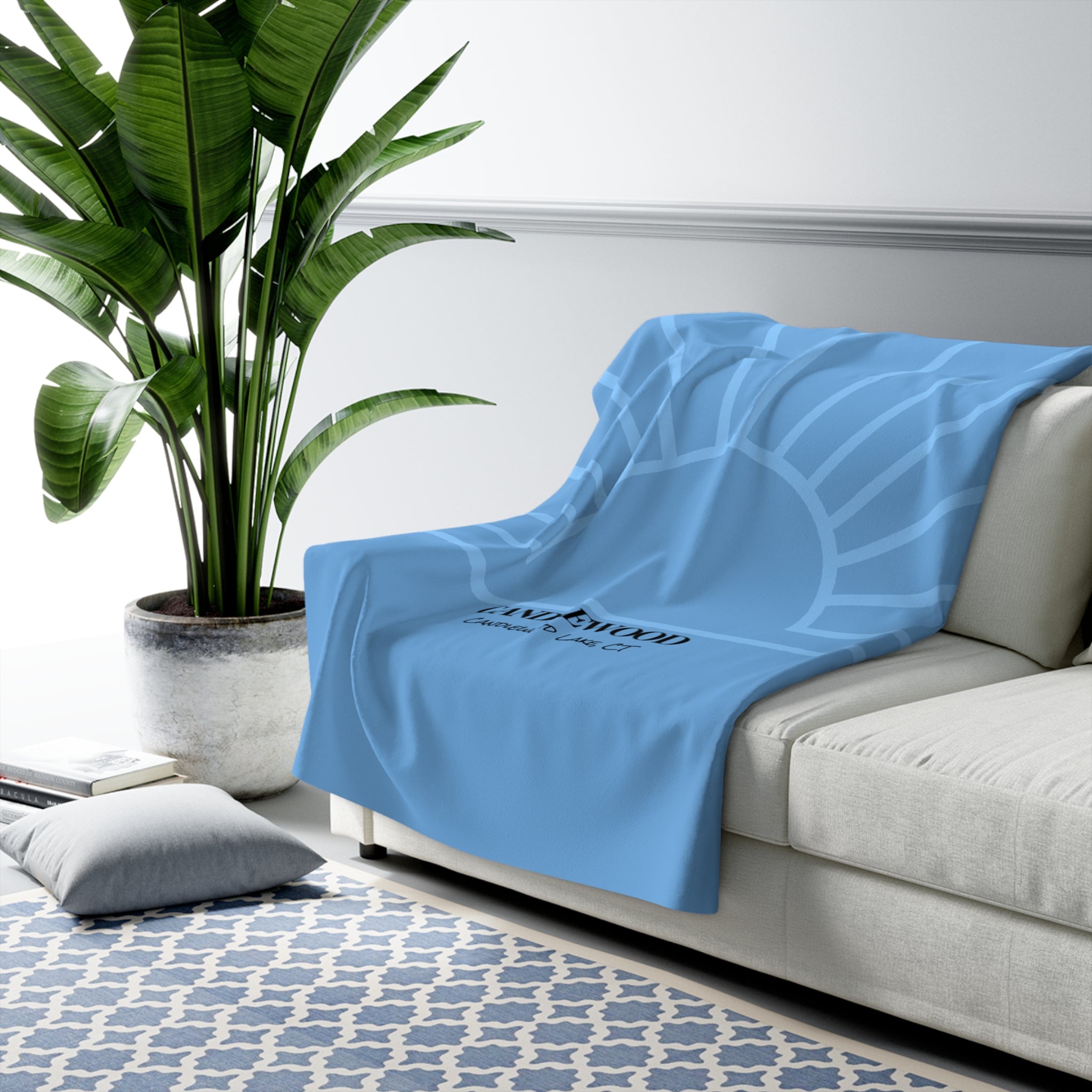 Cozy Lake House Sherpa Fleece Blanket -"Candlewood Lake, CT- Perfect for Home, Gifts, Beach Decor, Warmth & Relaxation. Contact us to customize yours