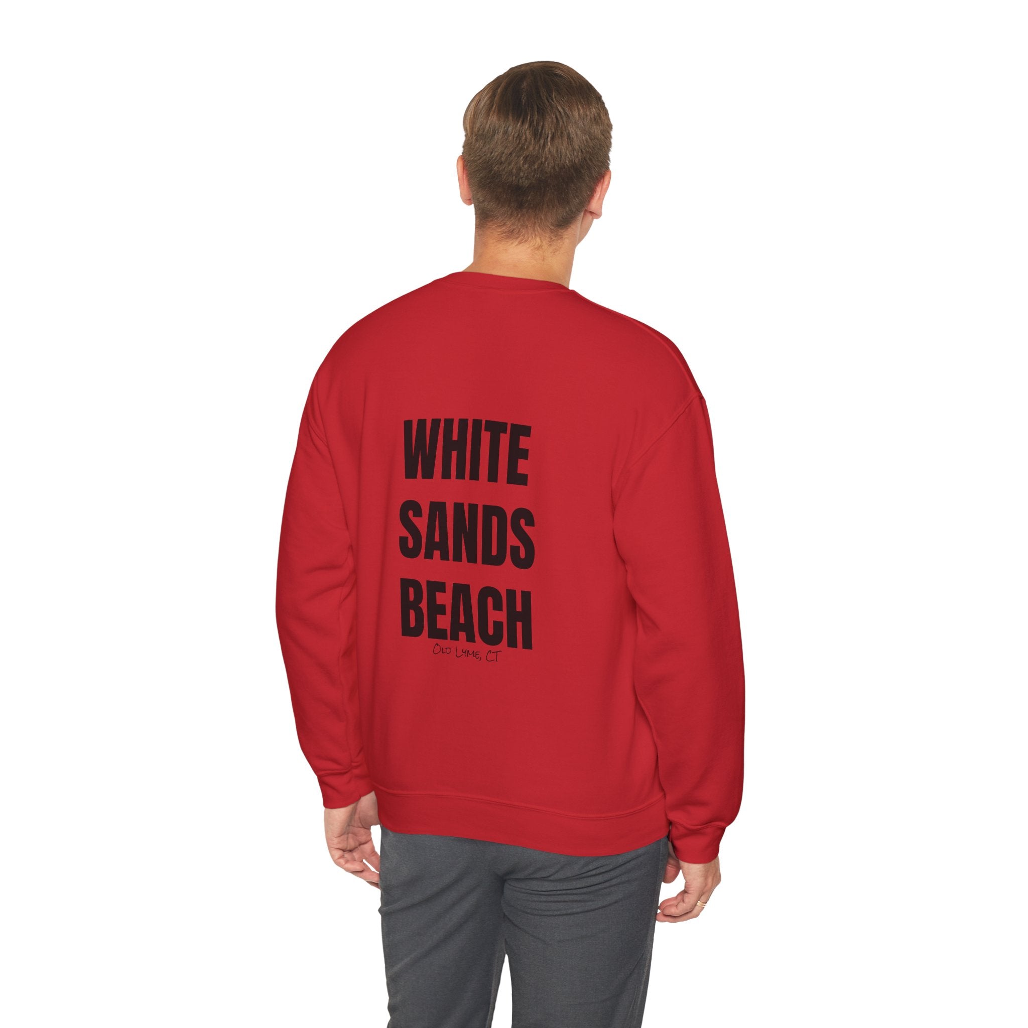 Adult- "'Catch me at"-(Front)- "White Sands Beach Old Lyme, CT"- (Back)- (No Flag) Custom Sweatshirt for location