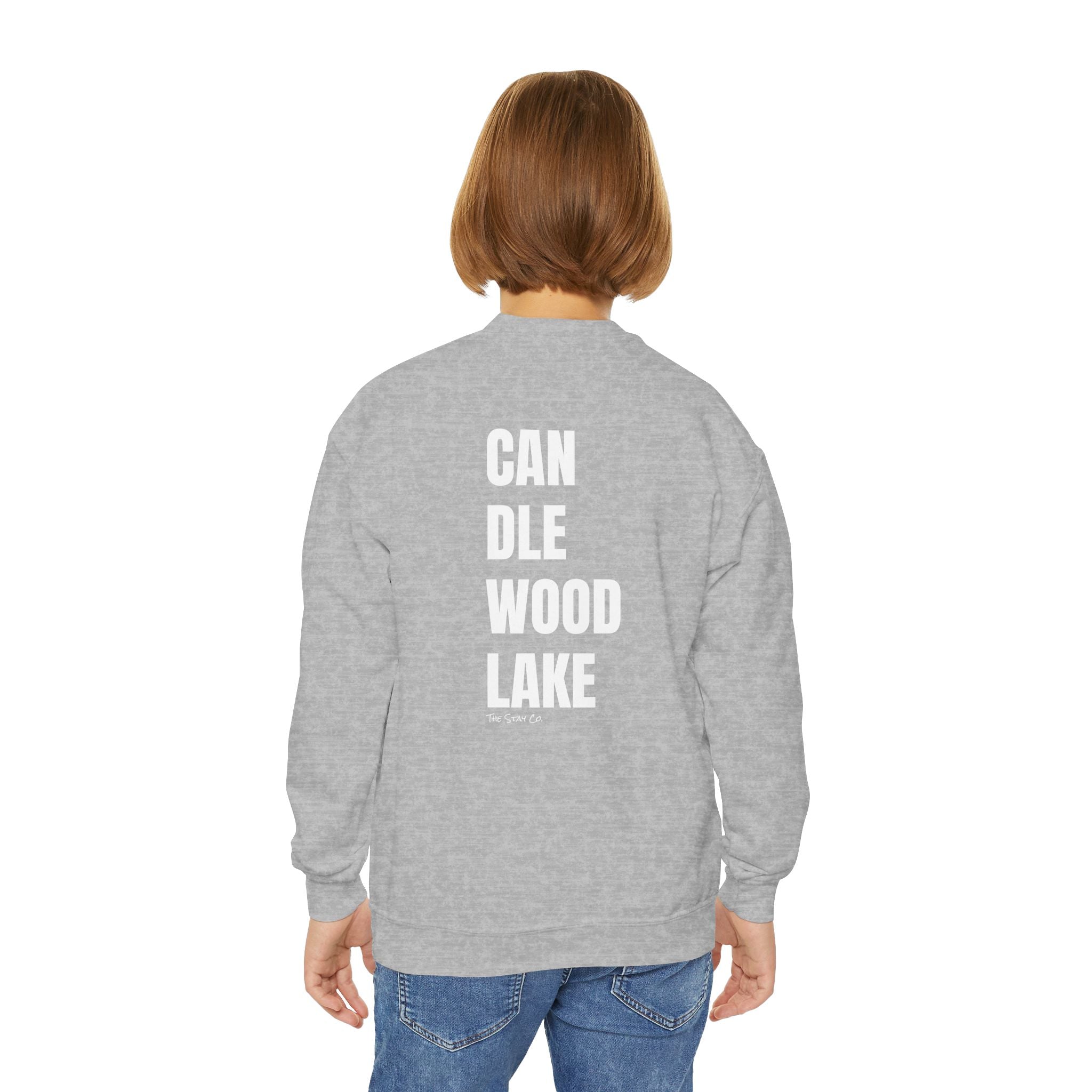 Youth-(XS-XL) "Catch Me At" (Front) "Candlewood Lake" (Back)- Unisex Crewneck Sweatshirt