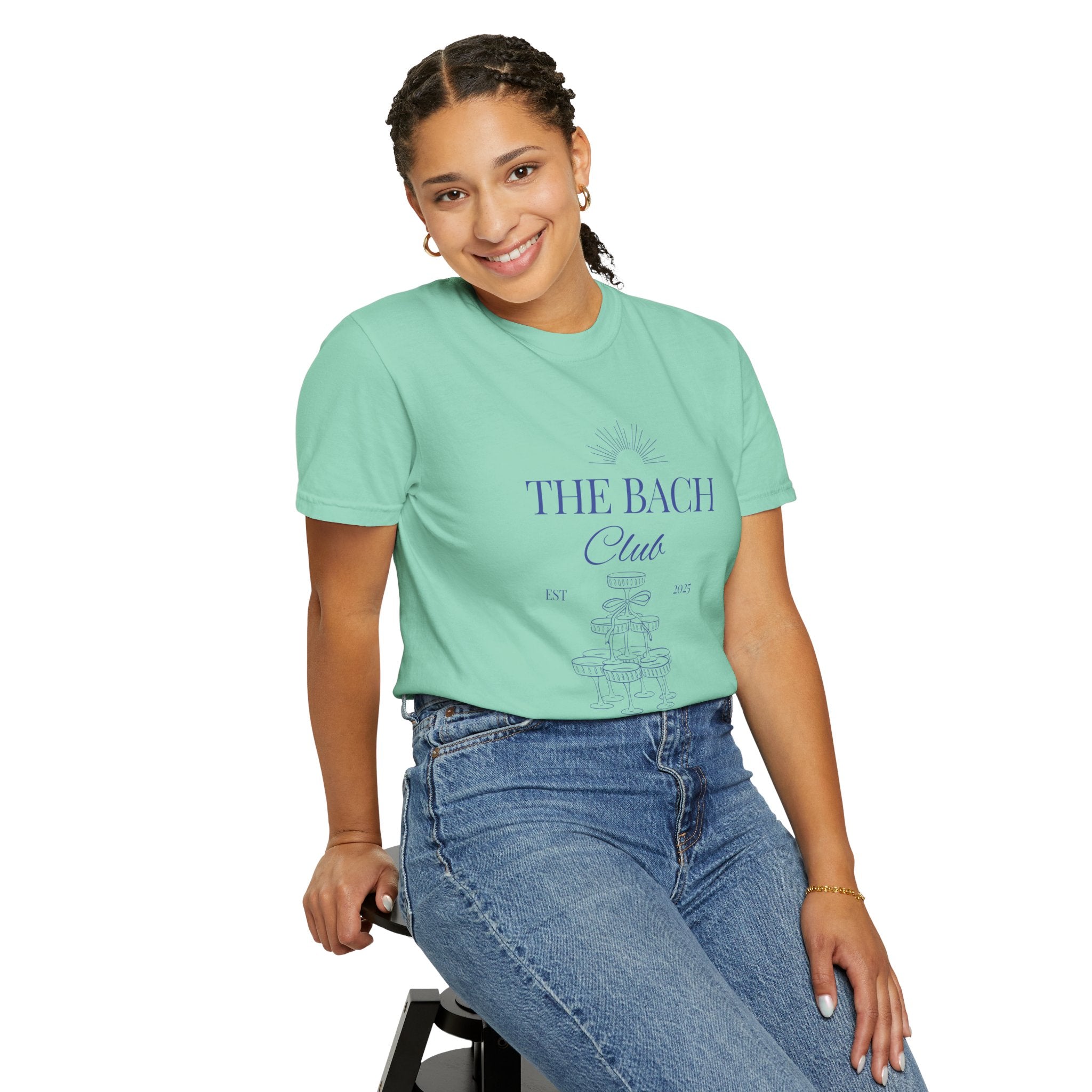 Matching "The Bach Club -Last Splash- Candlewood Lake" -T-Shirt in Blue Writing-Choose a Color-  Perfect for Bachelorette and Wedding Parties- Unisex Vacation Top, Sailor Humor Apparel