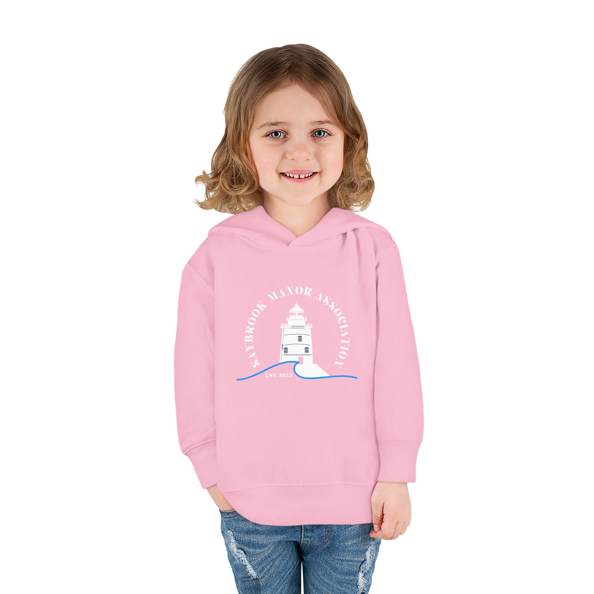 Toddler Hoodie- Saybrook Manor Association Logo on Front - "NAP. SNAX. SAYBROOK. REPEAT."