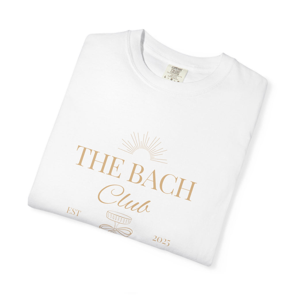 Matching "The Bach Club-Last Splash- Candlewood Lake" -In Beige Writing- Choose a Color Shirt- Perfect for Bachelorette and Wedding Parties- Unisex Vacation Top, Sailor Humor Apparel