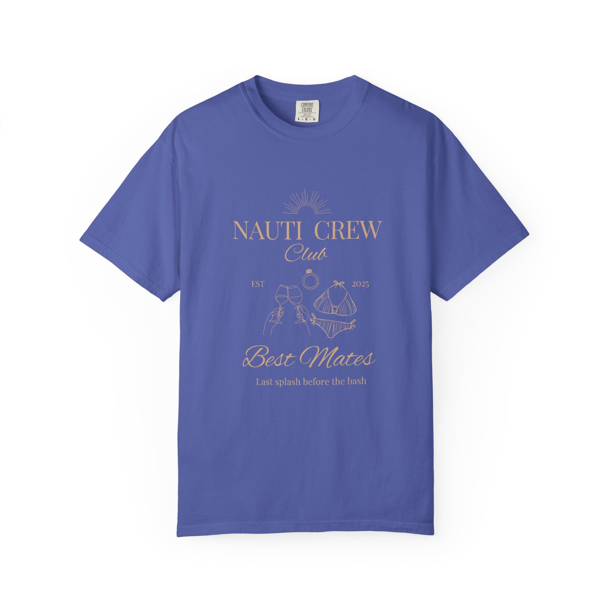 Matching "Nauti Crew-Best Mates" -T-Shirt, Pefect for Bachelorette and Wedding Parties- Unisex Vacation Top, Sailor Humor Apparel