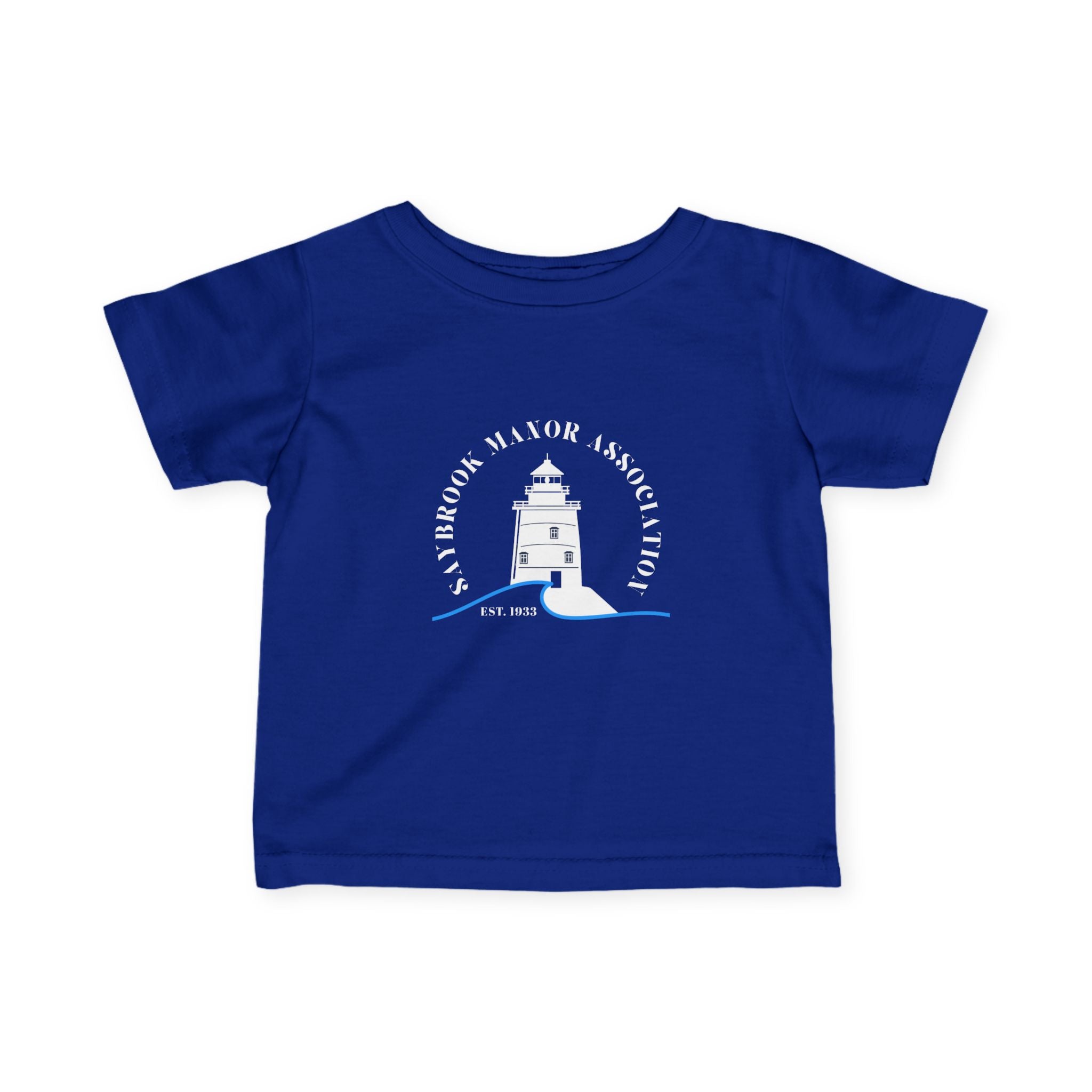 Infant (6M-24M)- Saybrook Manor Association Logo On Front  "MILK. NAP. SAYBROOK. REPEAT." (Back) in White Writing