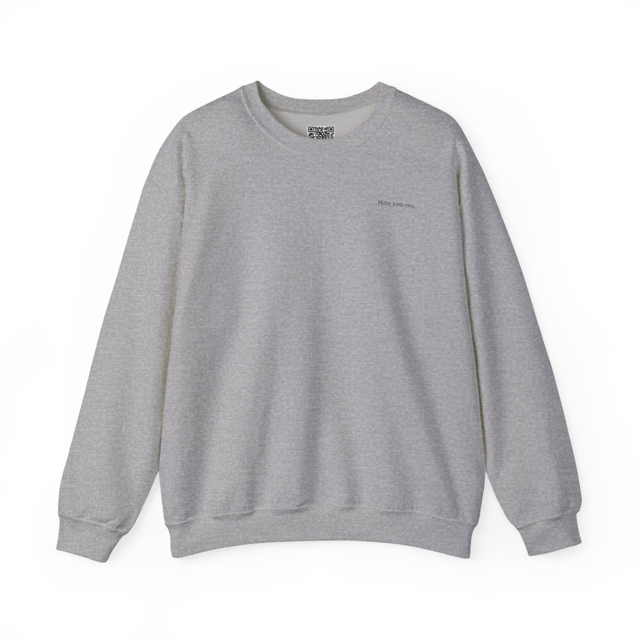Adult- "Made for this"- (Front)  "Lake Life Crew" (Back)- Black Writing- Unisex Crewneck Sweatshirt